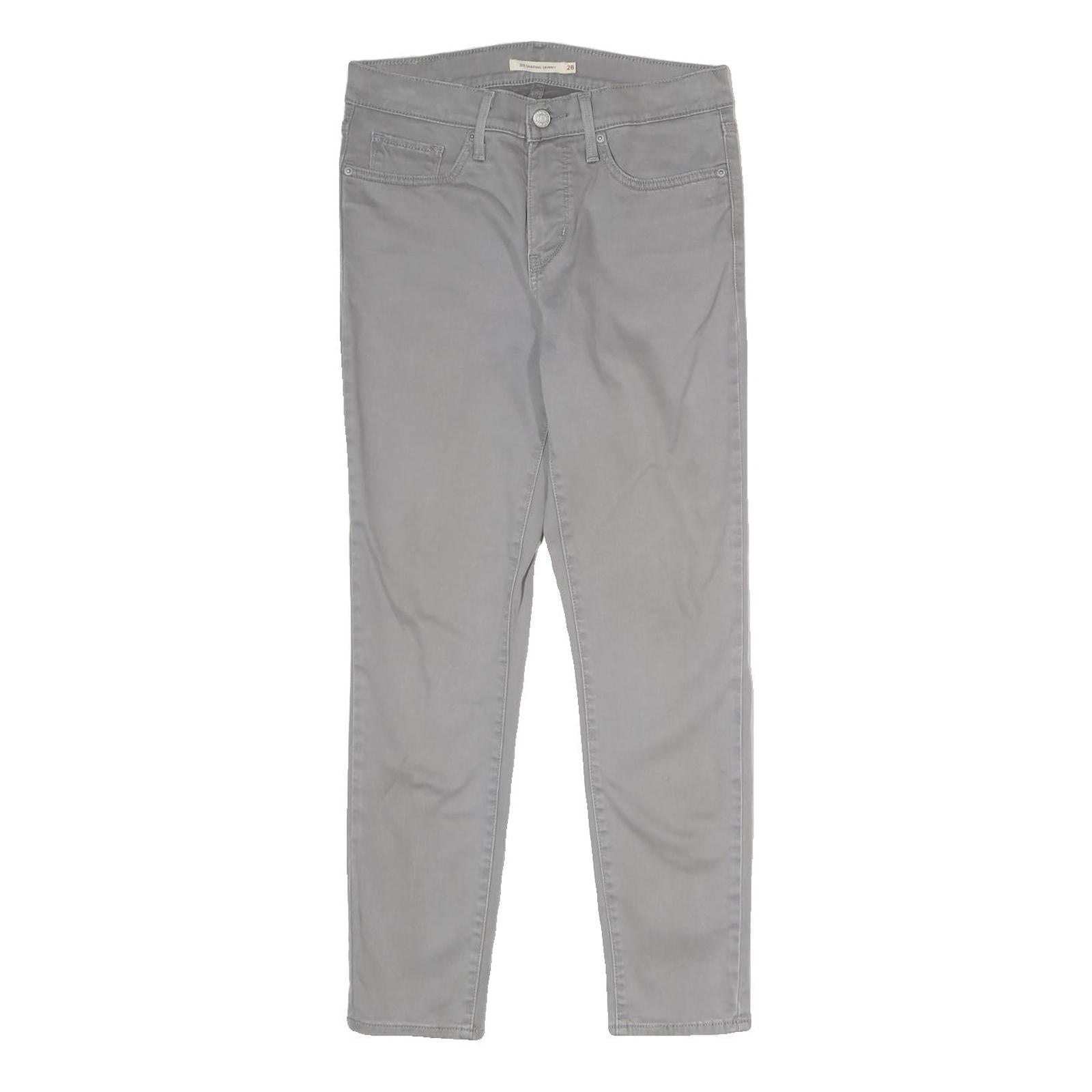 LEVI'S Womens Slim Grey Cotton Blend Zip Trousers W28 L26 Casual Refurbished - N/A refurbished available on Cerqular