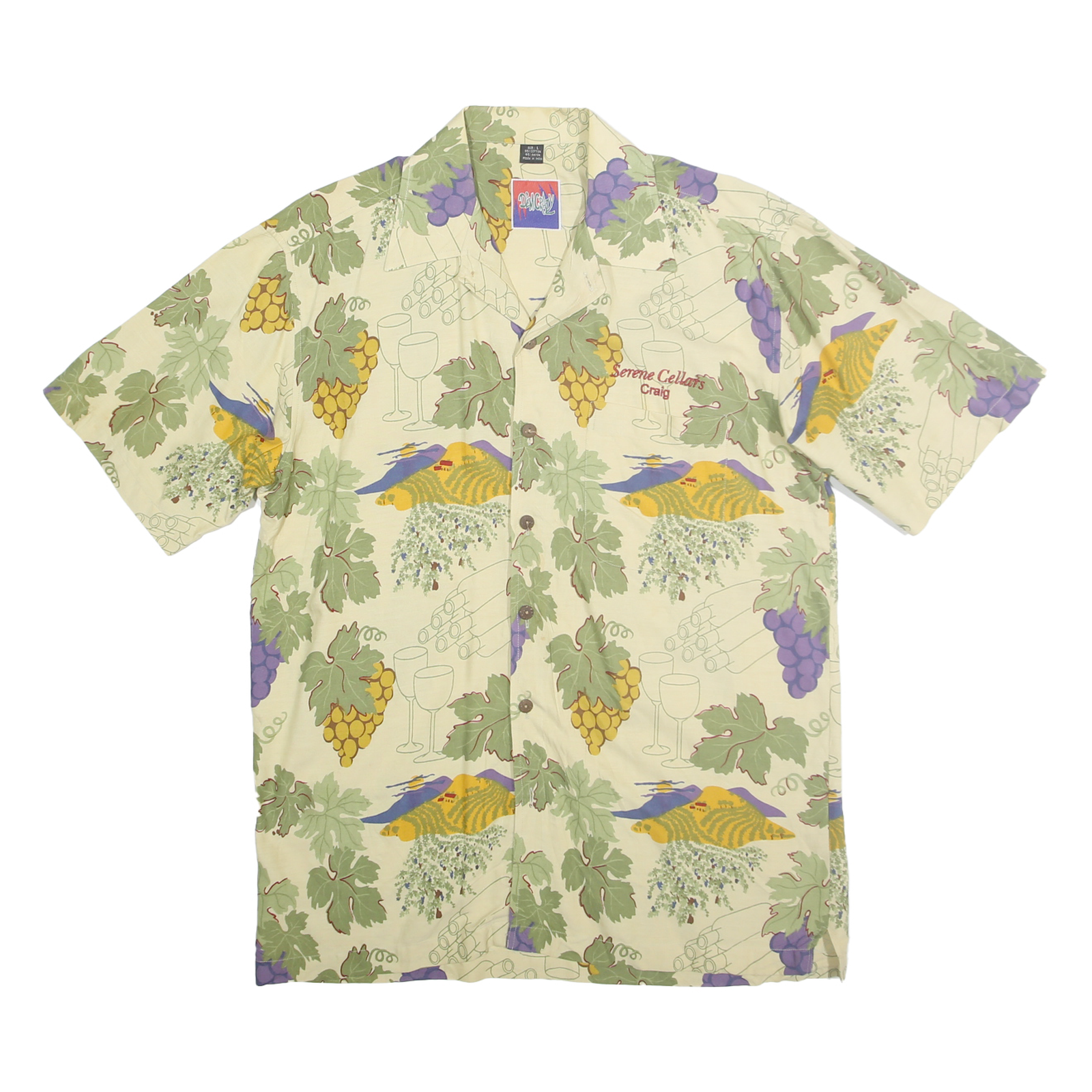 Buy DEMCRAZY Mens Cream & Green Crazy Print Shirt L Cotton Short Sleeve Button Refurbished - $19.49 DEMCRAZY Mens Cream & Green Crazy Print Shirt L Cotton Short Sleeve Button Refurbished - N/A refurbished available on Cerqular