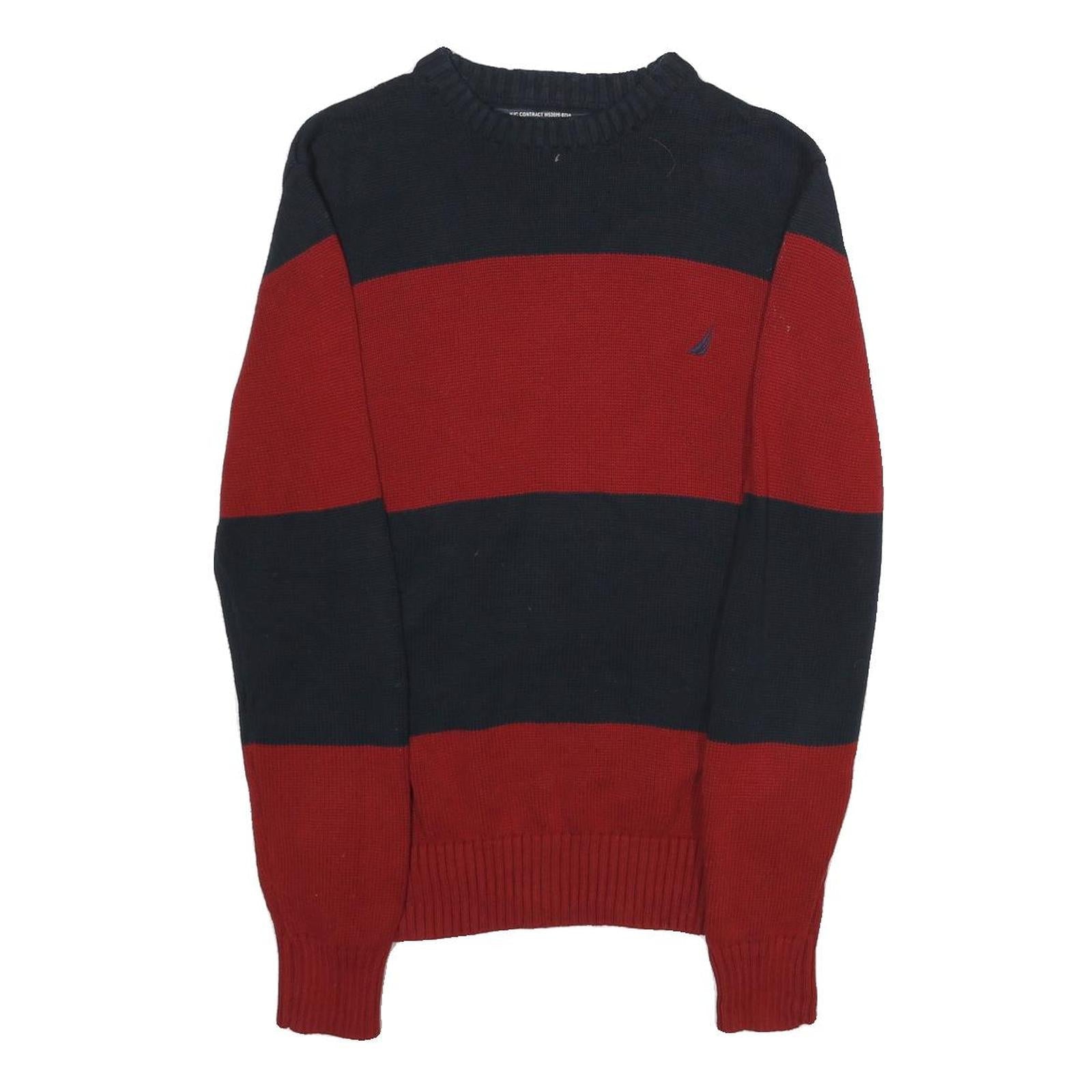 Buy NAUTICA Mens Navy & Red Patterned Jumper Crew Neck Cotton S Classic Stripe Refurbished - $37.69 NAUTICA Mens Navy & Red Patterned Jumper Crew Neck Cotton S Classic Stripe Refurbished - N/A refurbished available on Cerqular