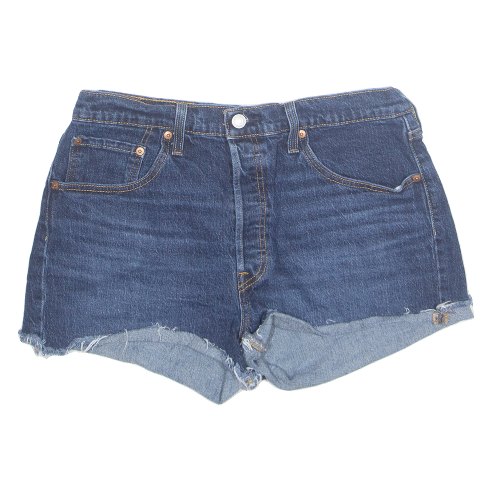 LEVI'S Turn Up 501 Womens Denim Shorts Blue Relaxed M W32 Refurbished - N/A refurbished available on Cerqular