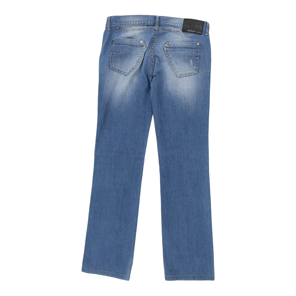 Sisley Jeans - 33W UK 12 Blue Cotton Blend Refurbished - Thrifted (note: this is a term often used to describe second- refurbished available on Cerqular