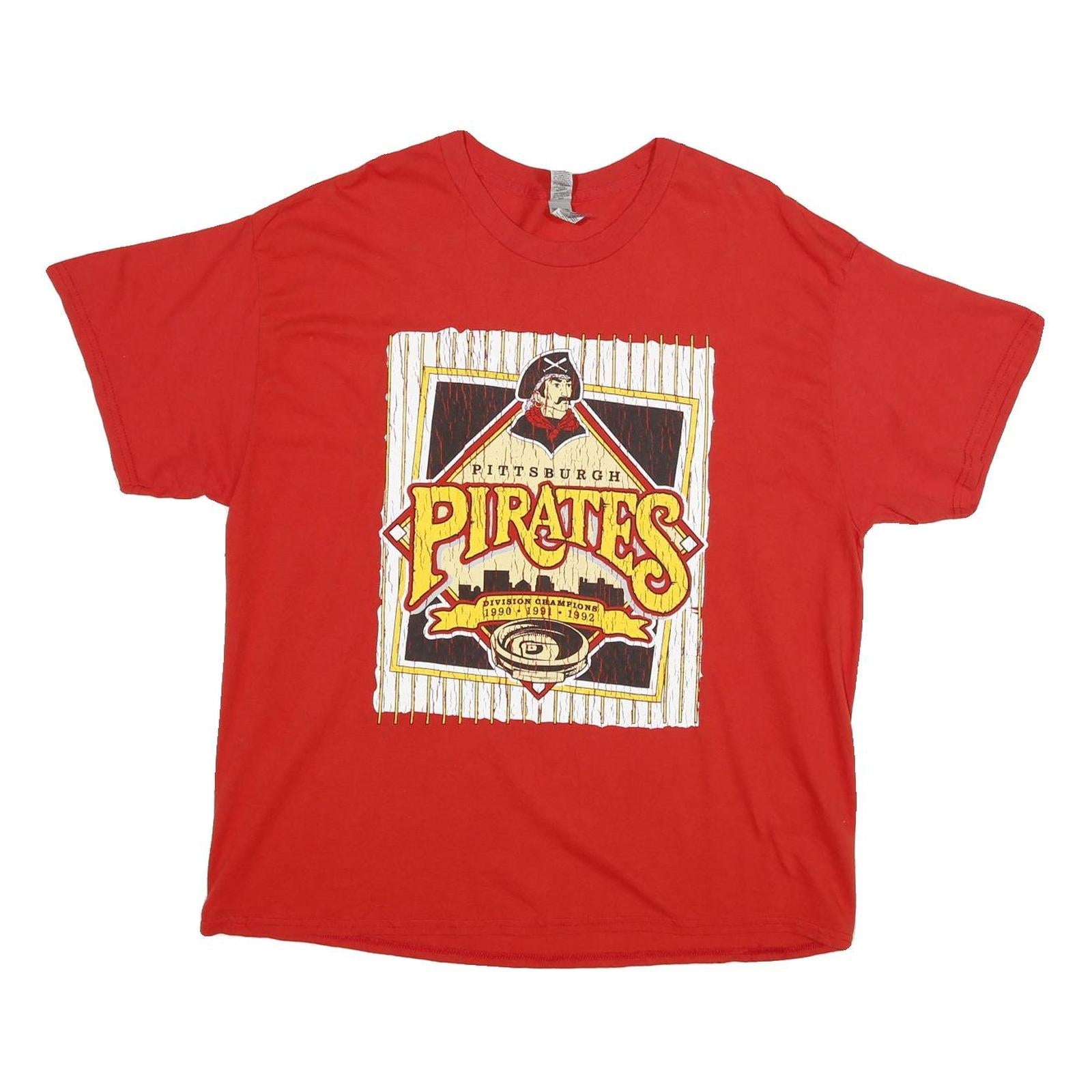 GILDAN Womens Red Pittsburgh Pirates Graphic T-Shirt XL Short Sleeve Crew Neck Refurbished - N/A refurbished available on Cerqular