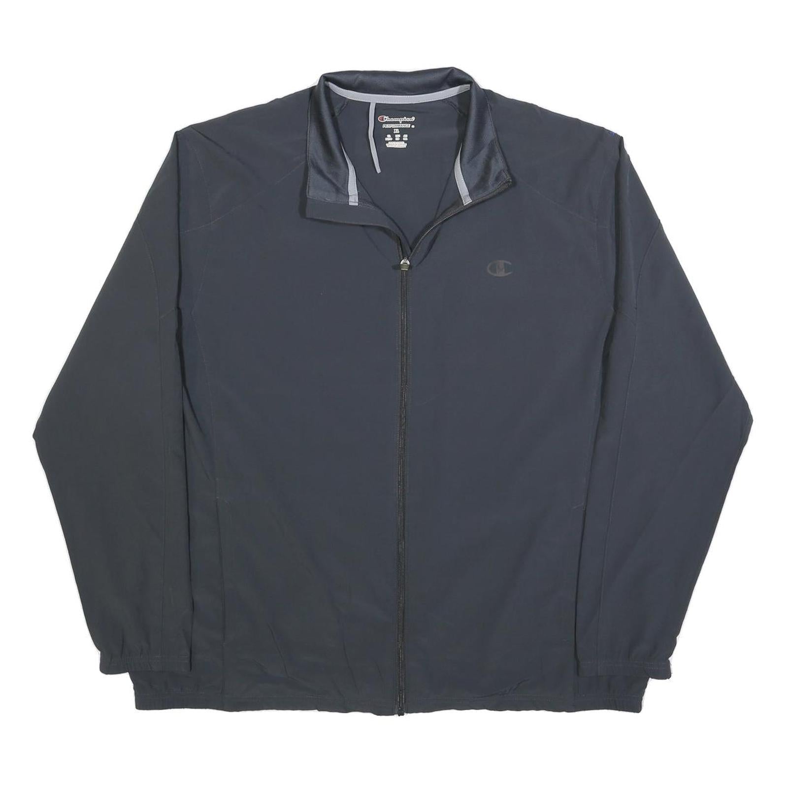 CHAMPION Mens Black Zip Jacket XL Polyester Blend Plain Lightweight Sportswear Refurbished - N/A refurbished available on Cerqular