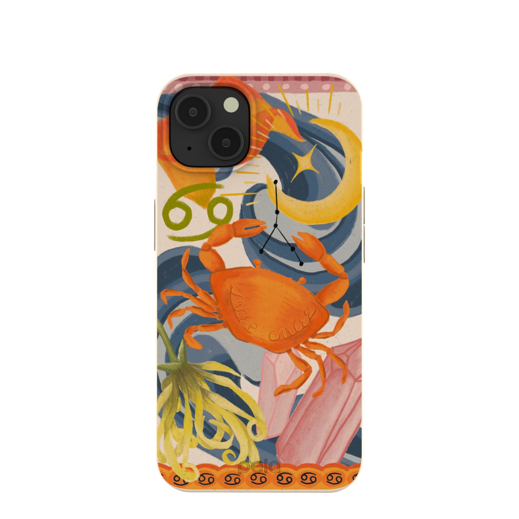 Seashell Cancer Crab iPhone 13 Case Refurbished - Pela Case refurbished available on Cerqular