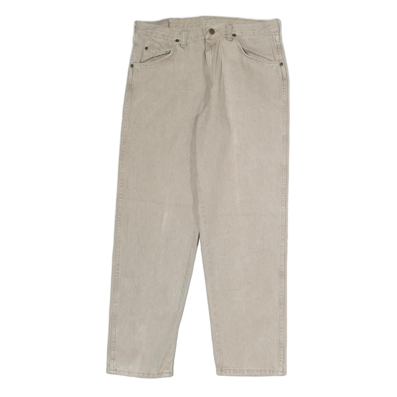 WRANGLER Mens Jeans Beige Regular Straight Denim Light W30 L34 Classic Fit Zip Refurbished - N/A refurbished available on Cerqular