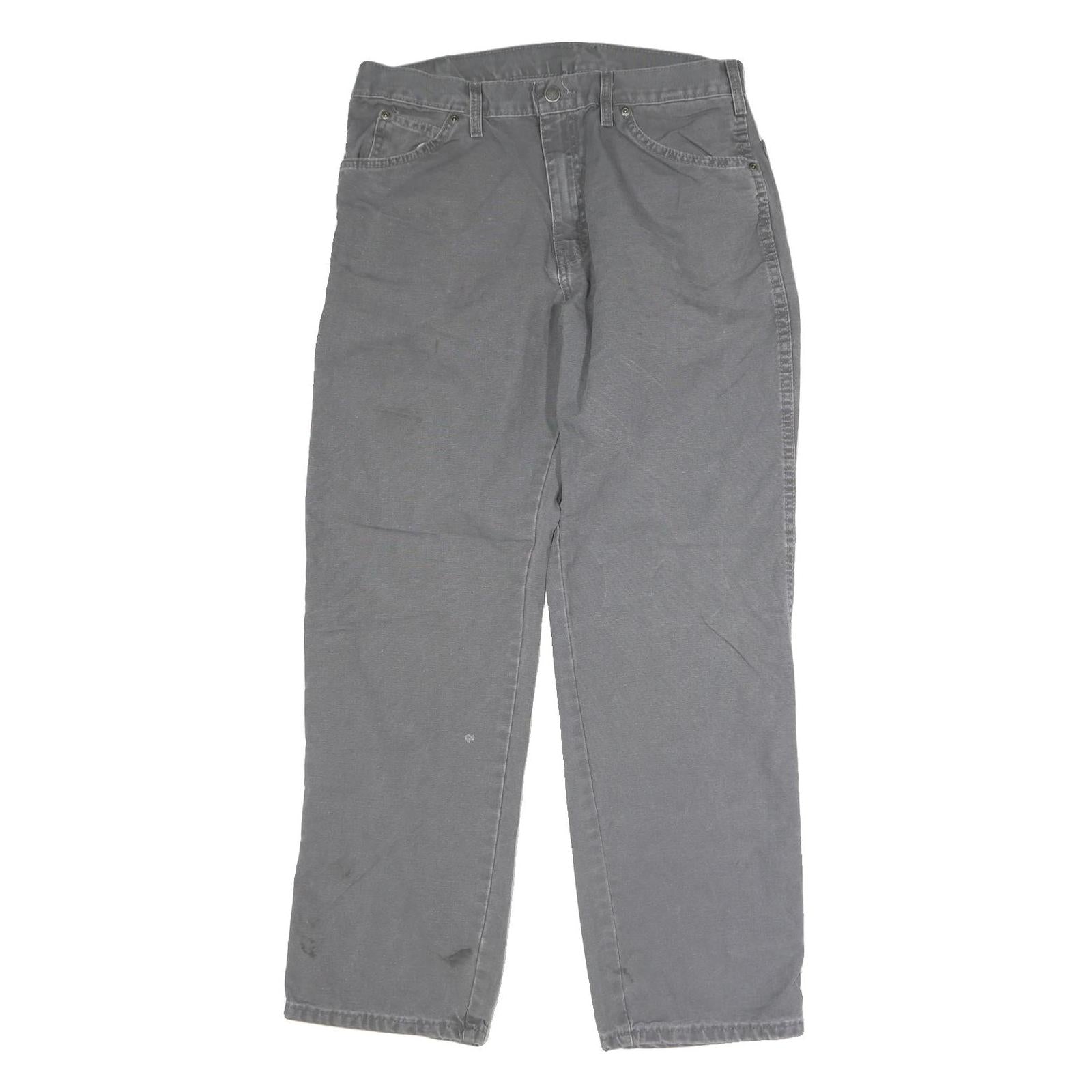 DICKIES Mens Jeans Grey Regular Straight Denim W33 L30 Workwear Durable Button Refurbished - N/A refurbished available on Cerqular