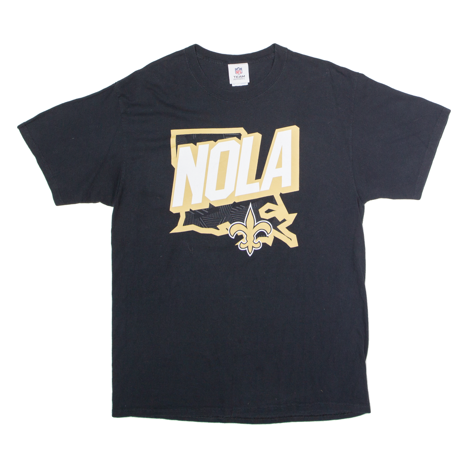 NFL New Orleans Saints Mens T-Shirt Black USA Crew Neck L Refurbished - N/A refurbished available on Cerqular