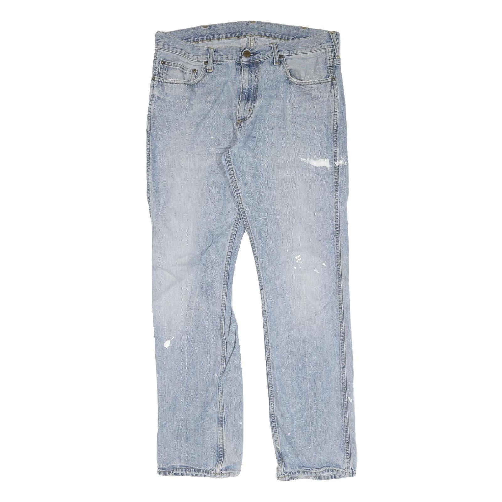 CARHARTT Mens Regular Fit Denim Jeans Light Blue W32 L32 Workwear Zip Closure Refurbished - N/A refurbished available on Cerqular