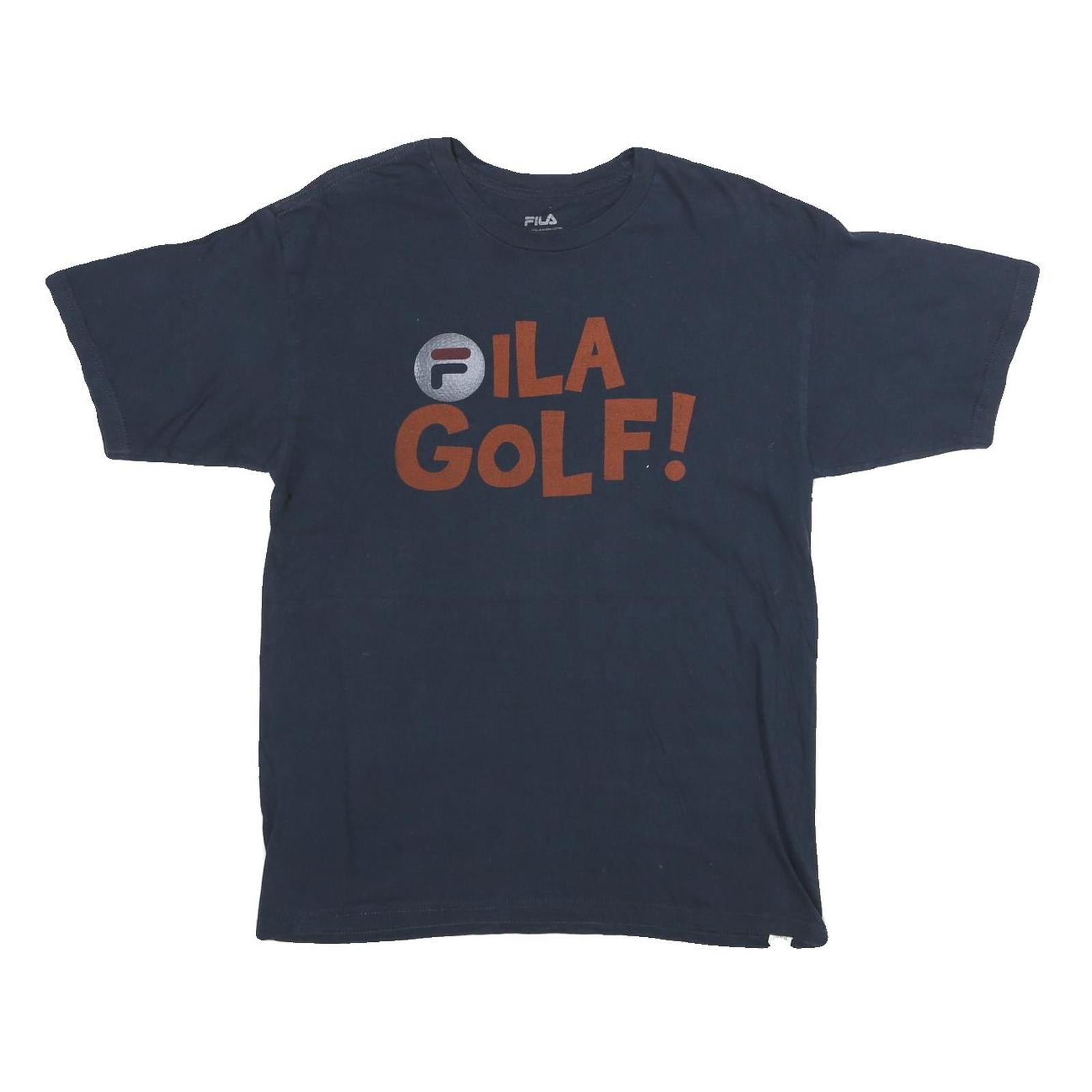 FILA Mens Navy Blue Graphic T-Shirt M Short Sleeve Crew Neck Golf Clubhouse Refurbished - N/A refurbished available on Cerqular