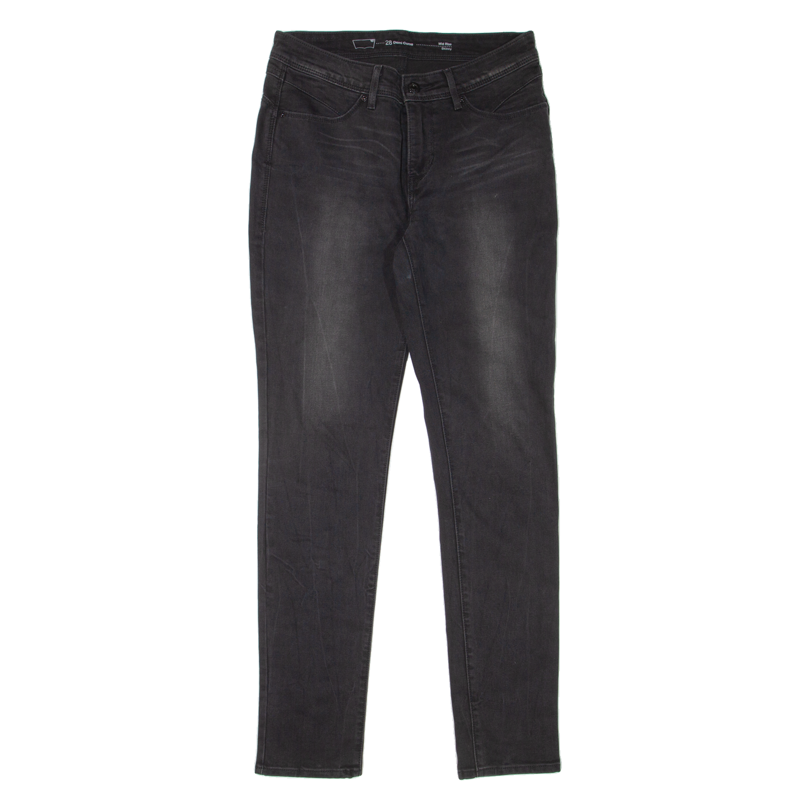 LEVI'S Mid Rise Womens Jeans Black Slim Skinny Denim Stone Wash W28 L32 Refurbished - N/A refurbished available on Cerqular