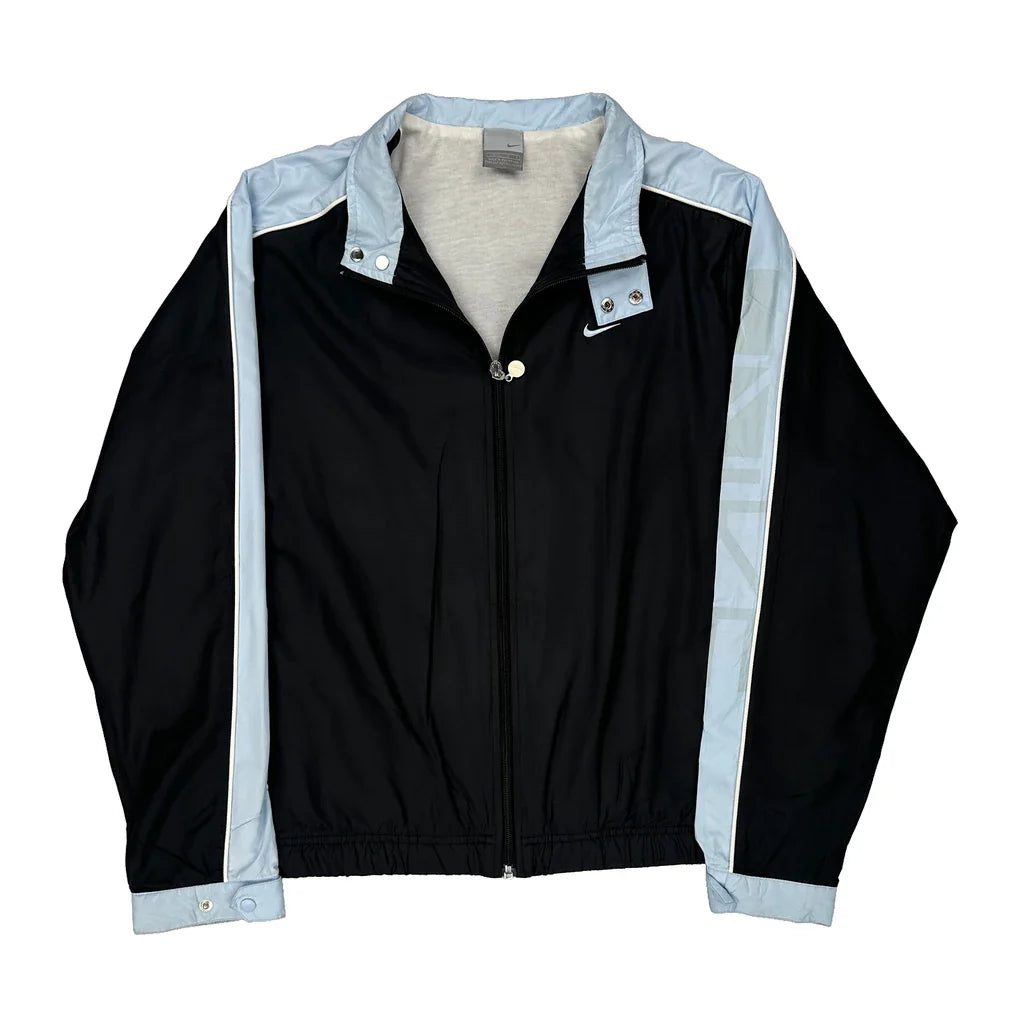 Age 12-13 Nike Track Jacket - Large Black Polyester Refurbished - Thrifted (note: this is a term often used to describe second- refurbished available on Cerqular