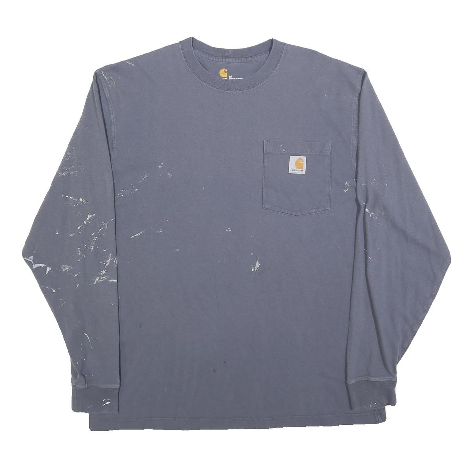 CARHARTT Mens Blue Long Sleeve Crew Neck Pocket T-Shirt M Cotton Blend Workwear Refurbished - N/A refurbished available on Cerqular