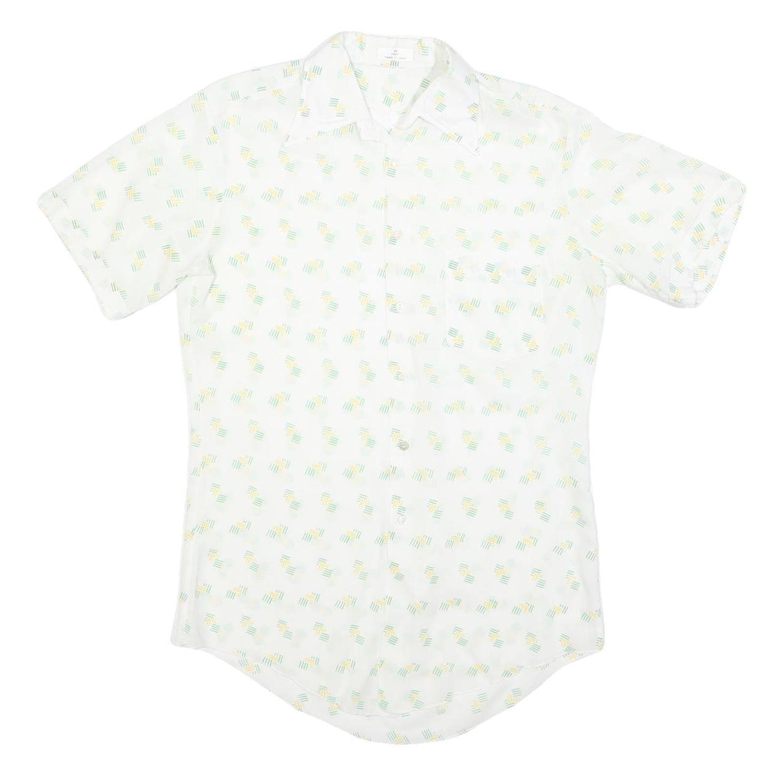 Buy Mens White & Yellow Abstract Print Short Sleeve Cotton Blend Shirt M Casual Refurbished - $19.49 Mens White & Yellow Abstract Print Short Sleeve Cotton Blend Shirt M Casual Refurbished - N/A refurbished available on Cerqular