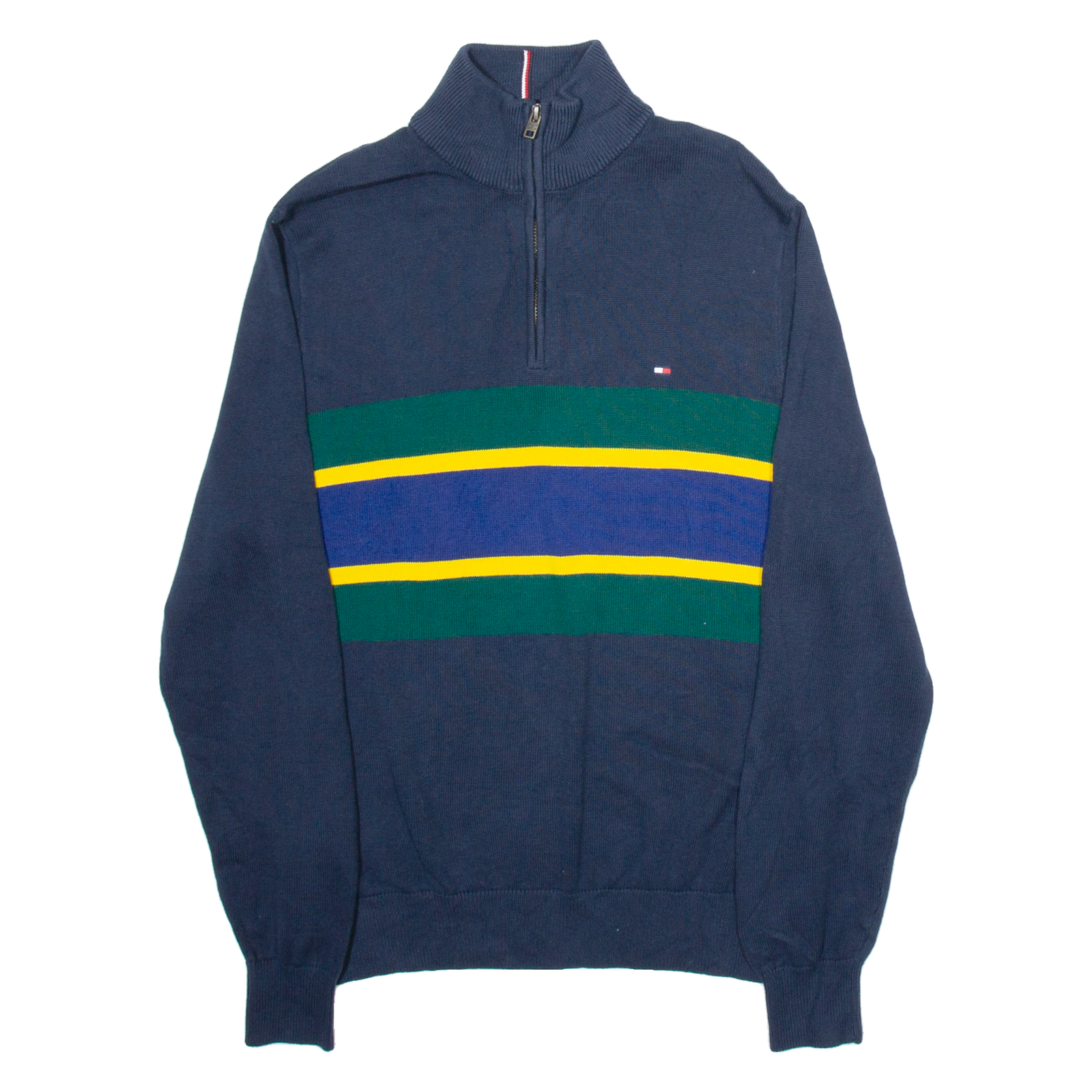 Buy TOMMY HILFIGER Mens Patterned Jumper Blue Striped 1/4 Zip Tight Knit S Refurbished - $49.39 TOMMY HILFIGER Mens Patterned Jumper Blue Striped 1/4 Zip Tight Knit S Refurbished - N/A refurbished available on Cerqular