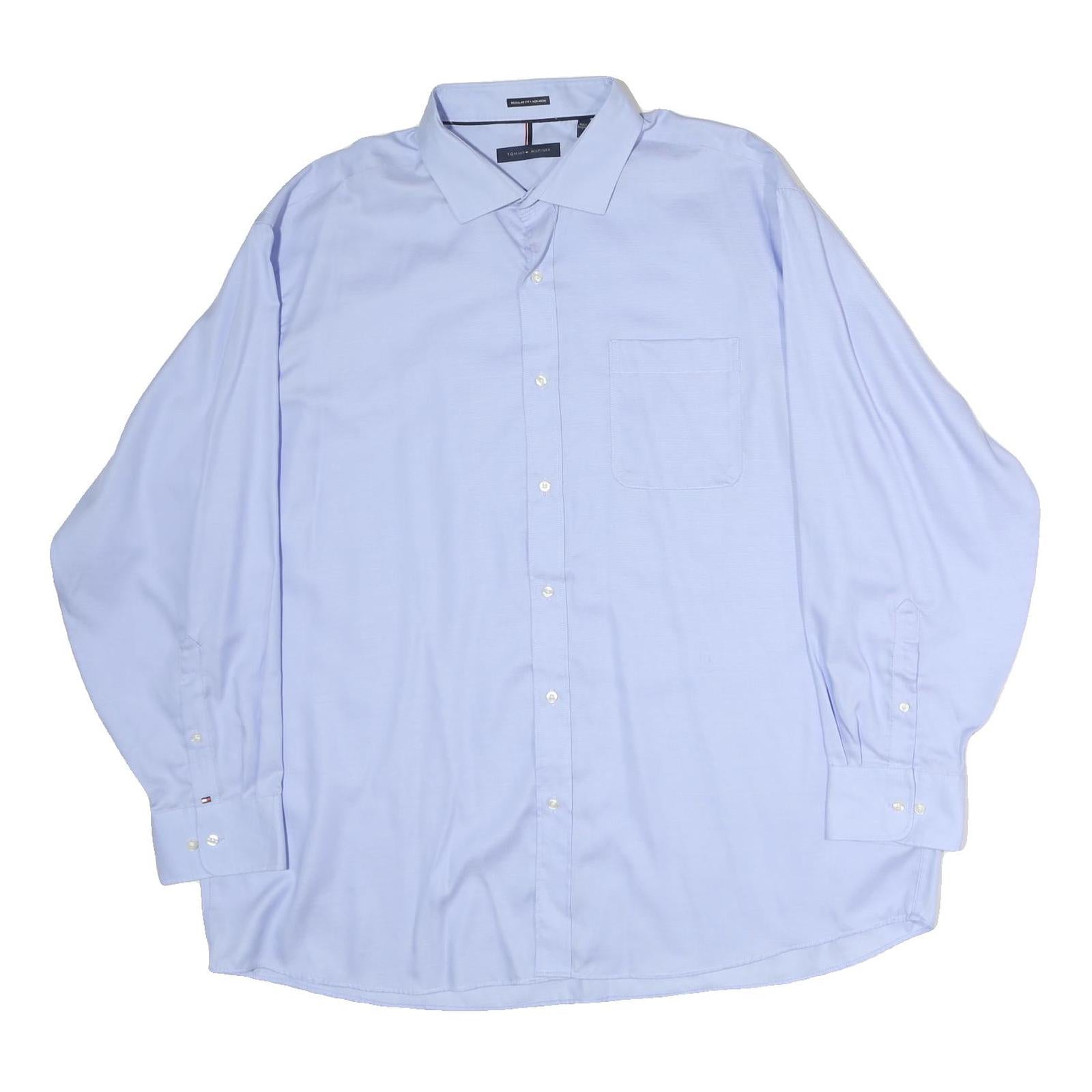 TOMMY HILFIGER Mens Blue Shirt XL Cotton Classic Long Sleeve Button Collar Refurbished - N/A refurbished available on Cerqular