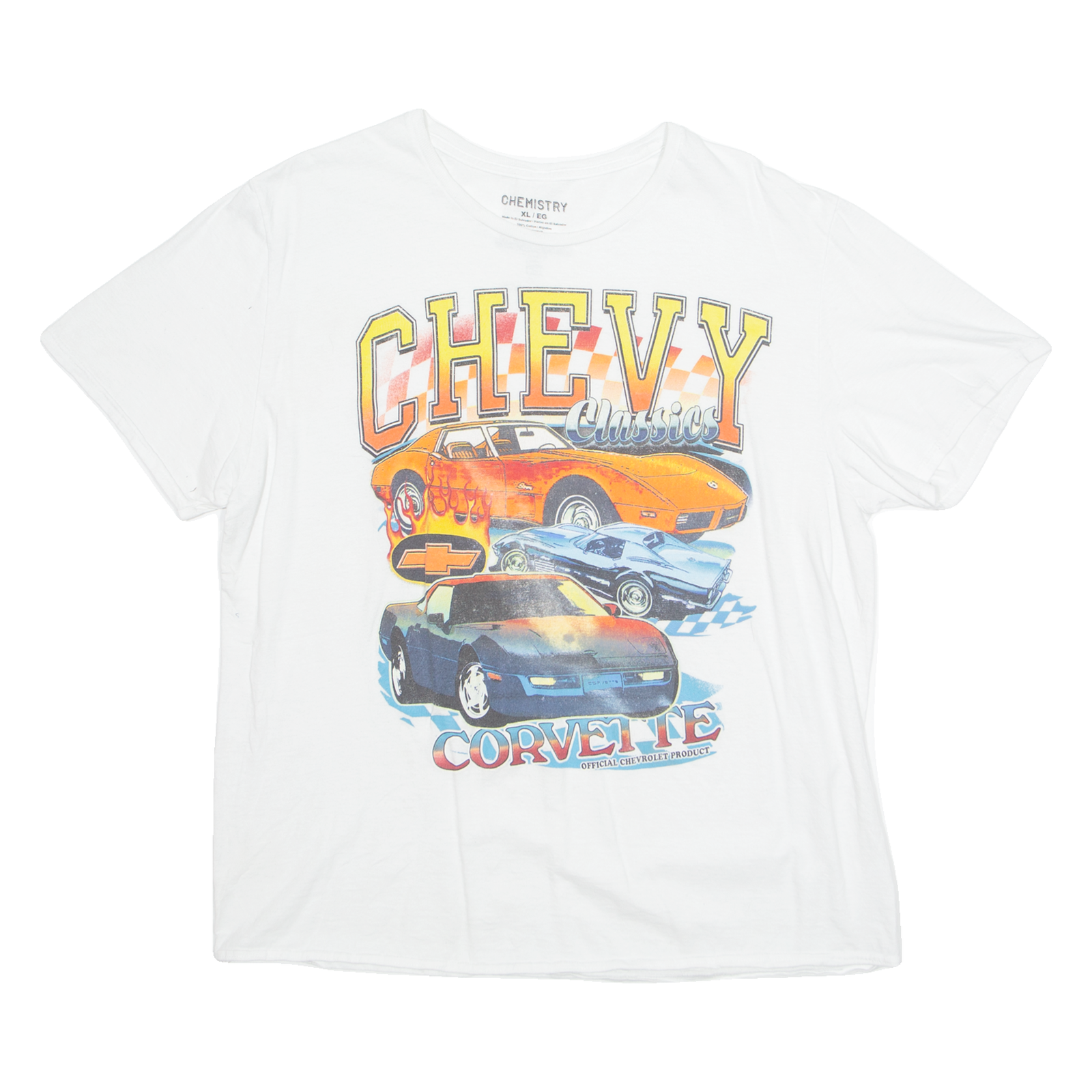 CHEMISTRY Chevy Classics Mens T-Shirt White XL Refurbished - N/A refurbished available on Cerqular
