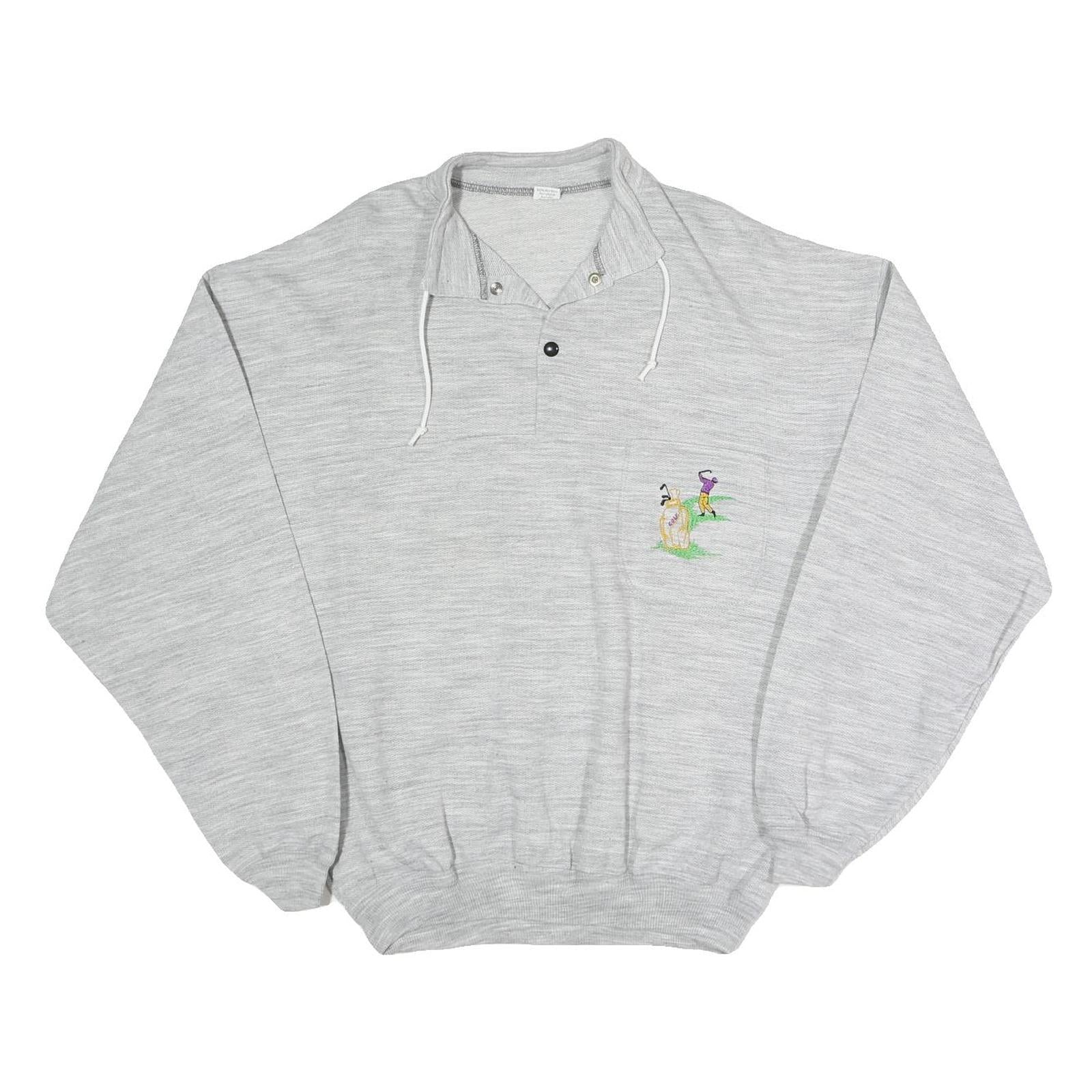 Buy Mens Grey Cotton Blend Sweatshirt XL Embroidered Golf Motif Pullover Casual Refurbished - $27.29 Mens Grey Cotton Blend Sweatshirt XL Embroidered Golf Motif Pullover Casual Refurbished - N/A refurbished available on Cerqular