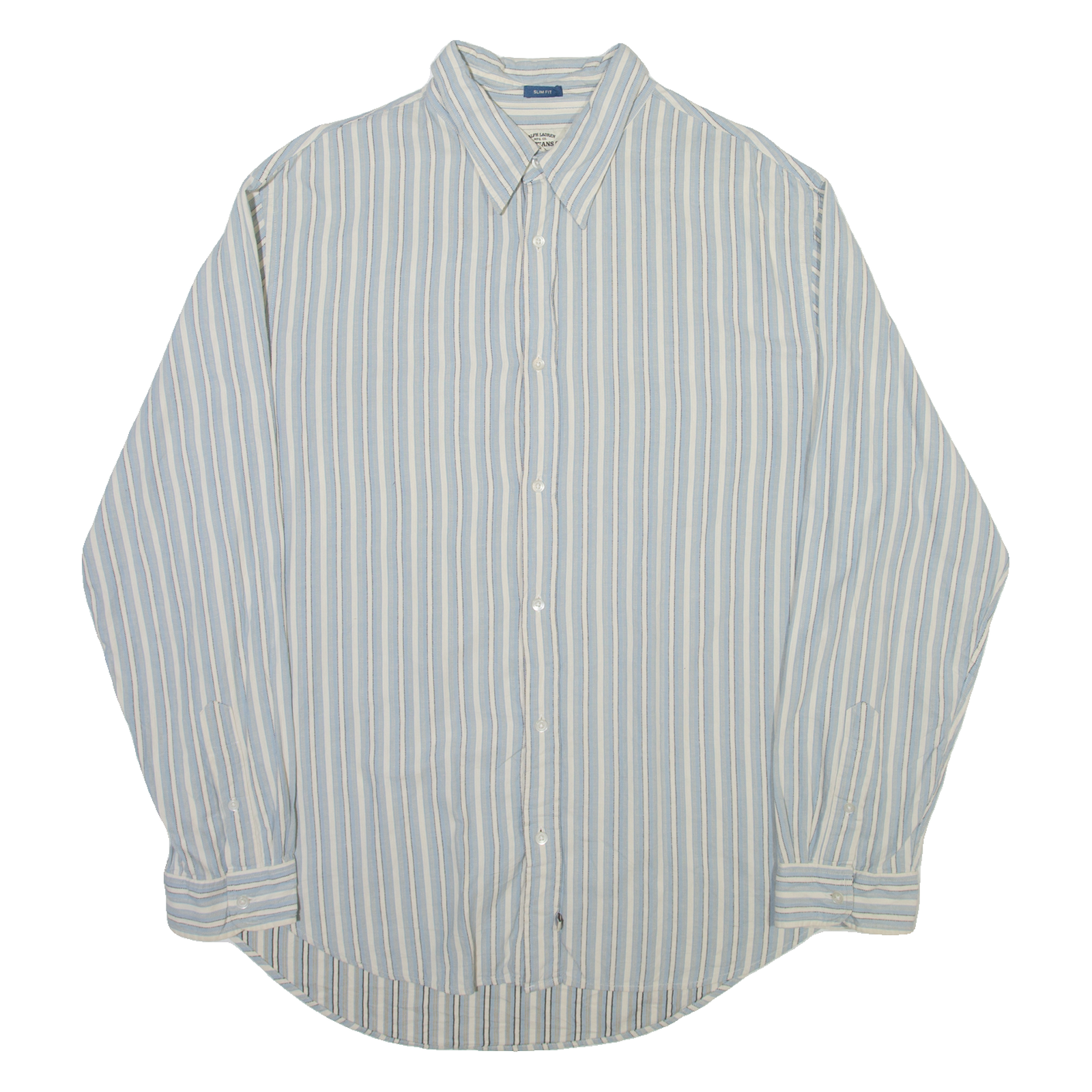 RALPH LAUREN POLO JEANS COMPANY Slim Fit Mens Shirt Blue 90s Striped 2XL Refurbished - N/A refurbished available on Cerqular