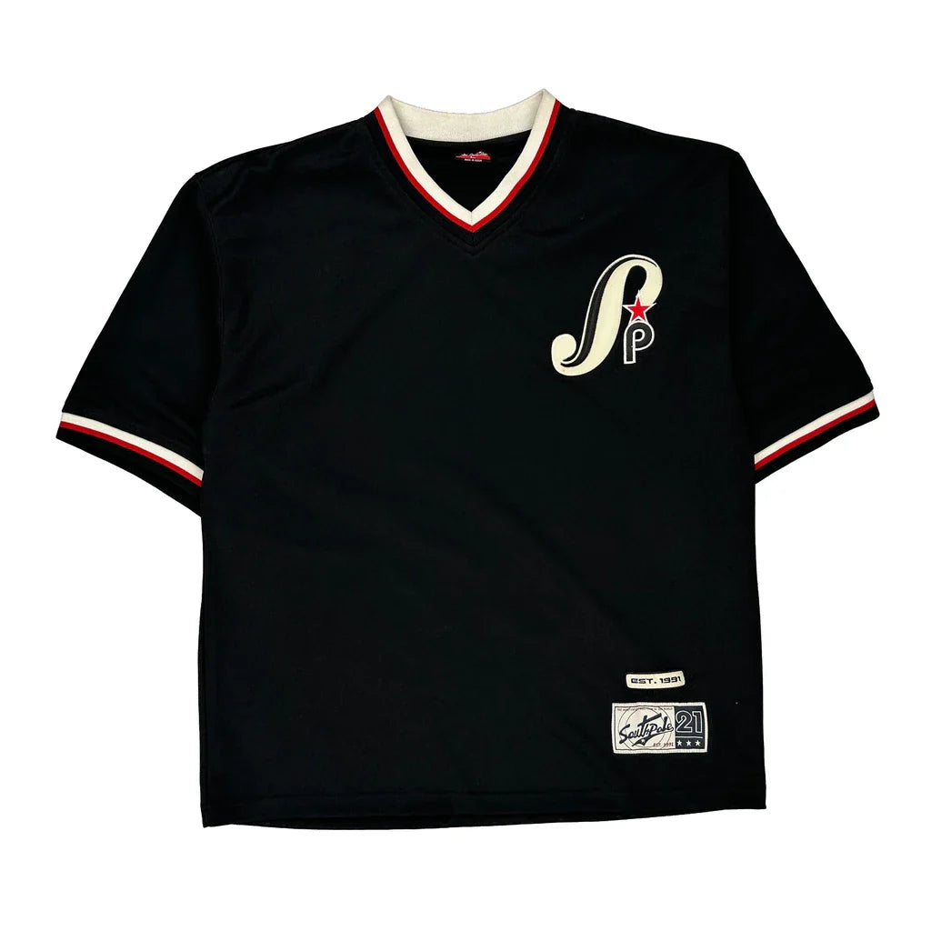 Allplayers' League Southpole Jersey - Large Black Polyester Refurbished - Thrifted (note: this is a term often used to describe second- refurbished available on Cerqular