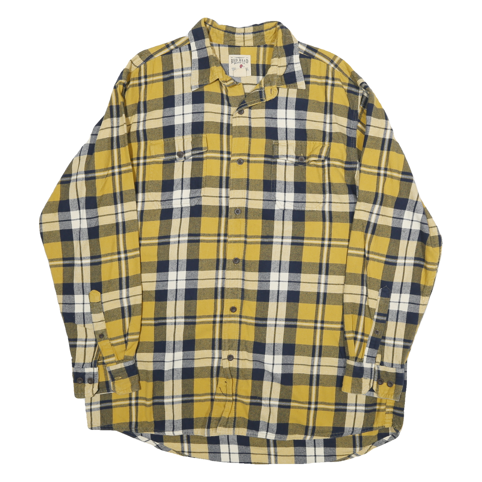 Buy REDHEAD Mens Yellow & Navy Check Shirt XL Casual Cotton Blend Long Sleeve Button Refurbished - $31.19 REDHEAD Mens Yellow & Navy Check Shirt XL Casual Cotton Blend Long Sleeve Button Refurbished - N/A refurbished available on Cerqular