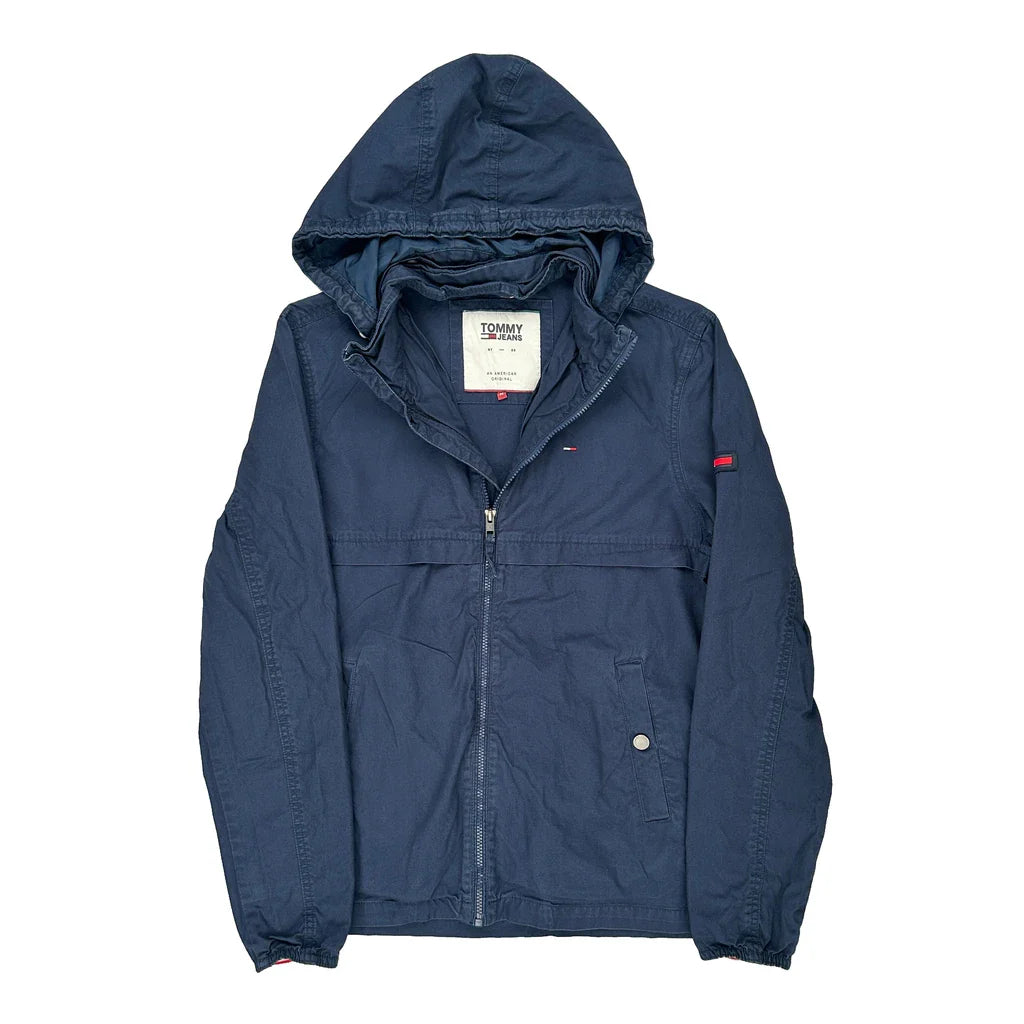 Tommy Jeans Jacket - Medium Navy Nylon Refurbished - Thrifted (note: this is a term often used to describe second- refurbished available on Cerqular