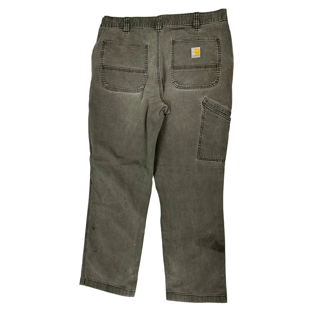 Carhartt Trousers - 35W 32L Grey Cotton Refurbished - Thrifted (note: this is a term often used to describe second- refurbished available on Cerqular