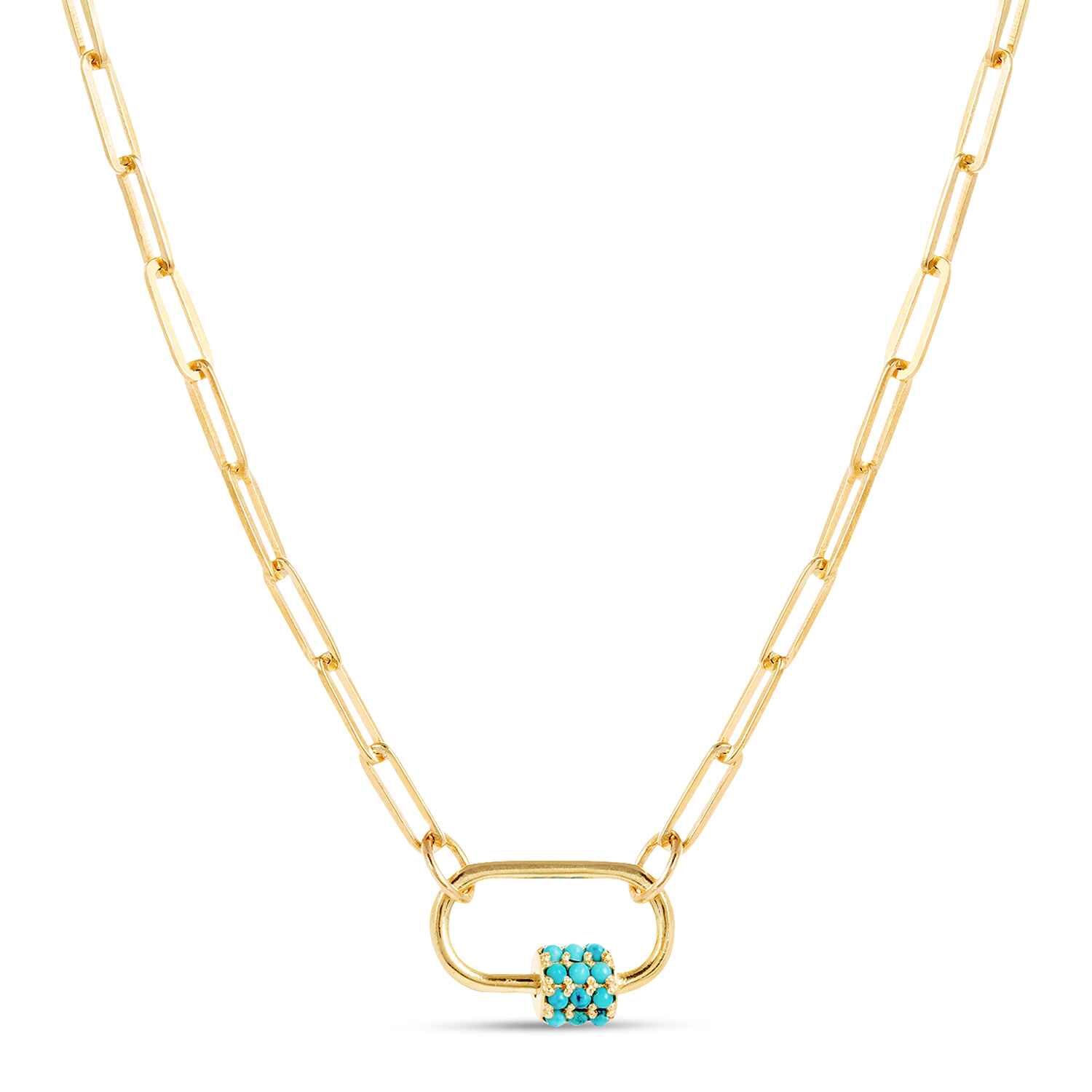 Daphne Gold Necklace with Turquoise Carabiner lock Refurbished - Amadeus (This could refer to multiple things, such as the 1 refurbished available on Cerqular