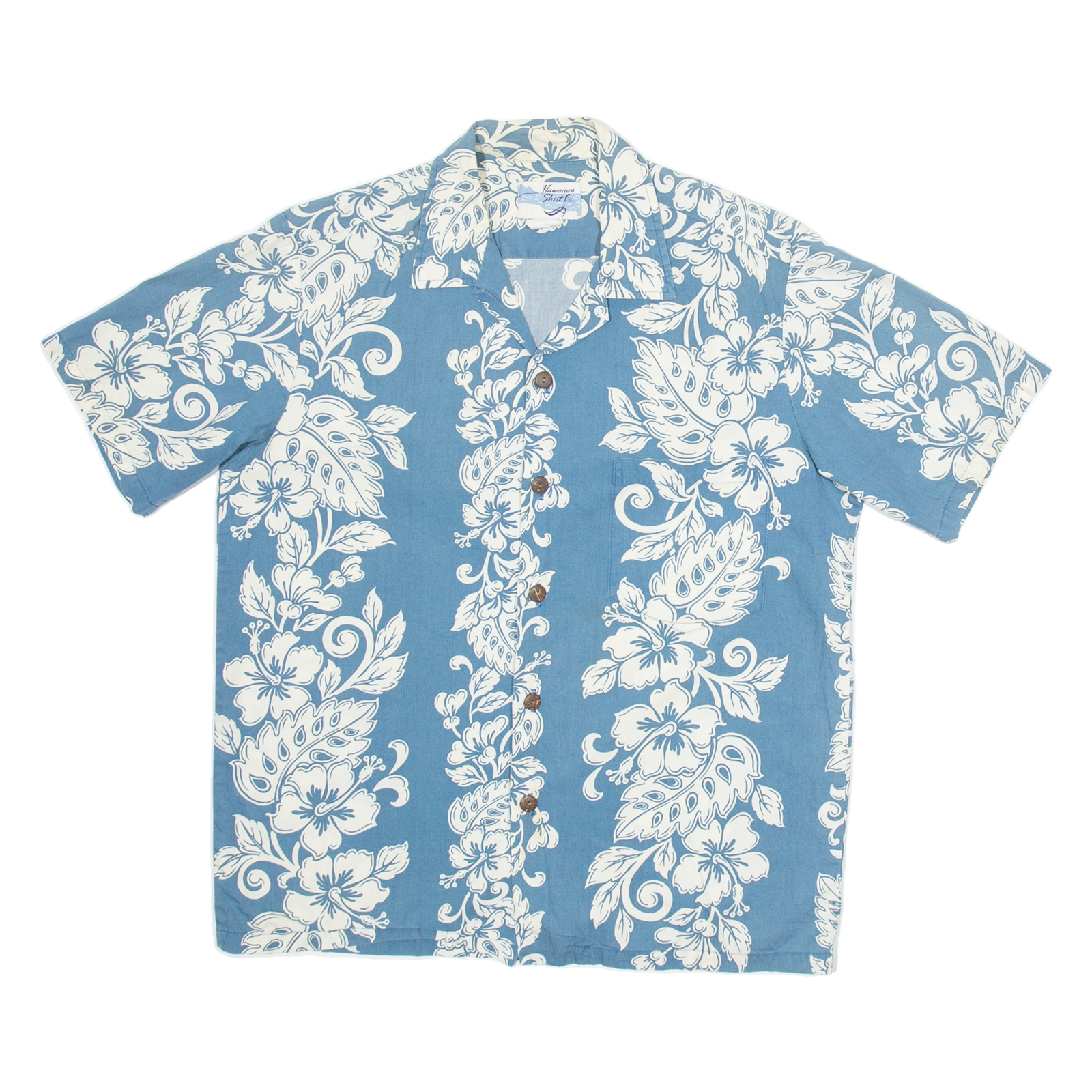 HAWAIIAN SHIRT CO Mens Hawaiian Shirt Blue Floral M Refurbished - N/A refurbished available on Cerqular