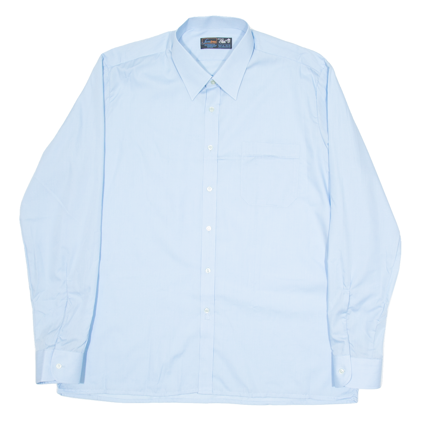 FORMTREU Mens Plain Shirt Blue Long Sleeve XL Refurbished - N/A refurbished available on Cerqular