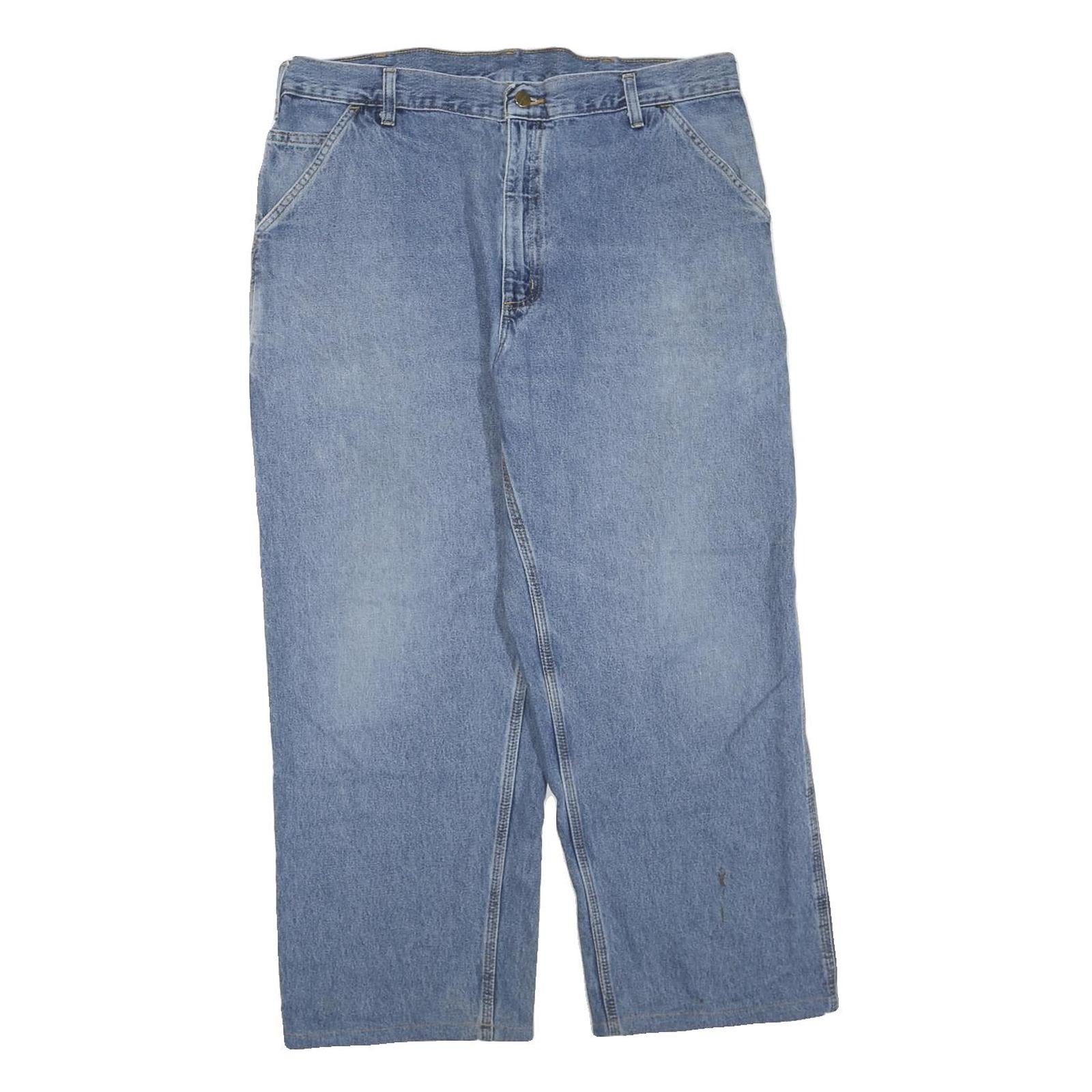 CARHARTT Mens Regular Fit Cotton Blend Denim Jeans Light Blue W38 L26 Workwear Refurbished - N/A refurbished available on Cerqular
