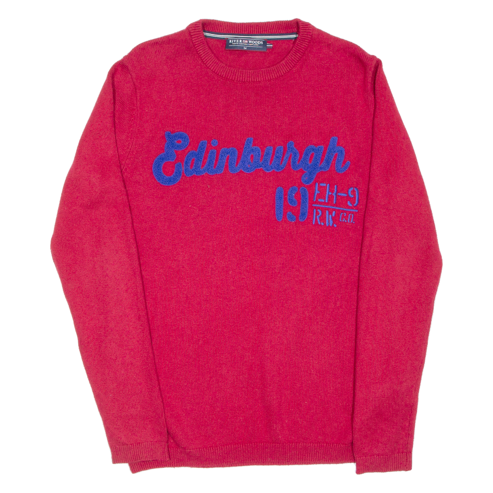 RIVER WOOD Edinburgh Womens Jumper Red Tight Knit UK 14 Refurbished - N/A refurbished available on Cerqular