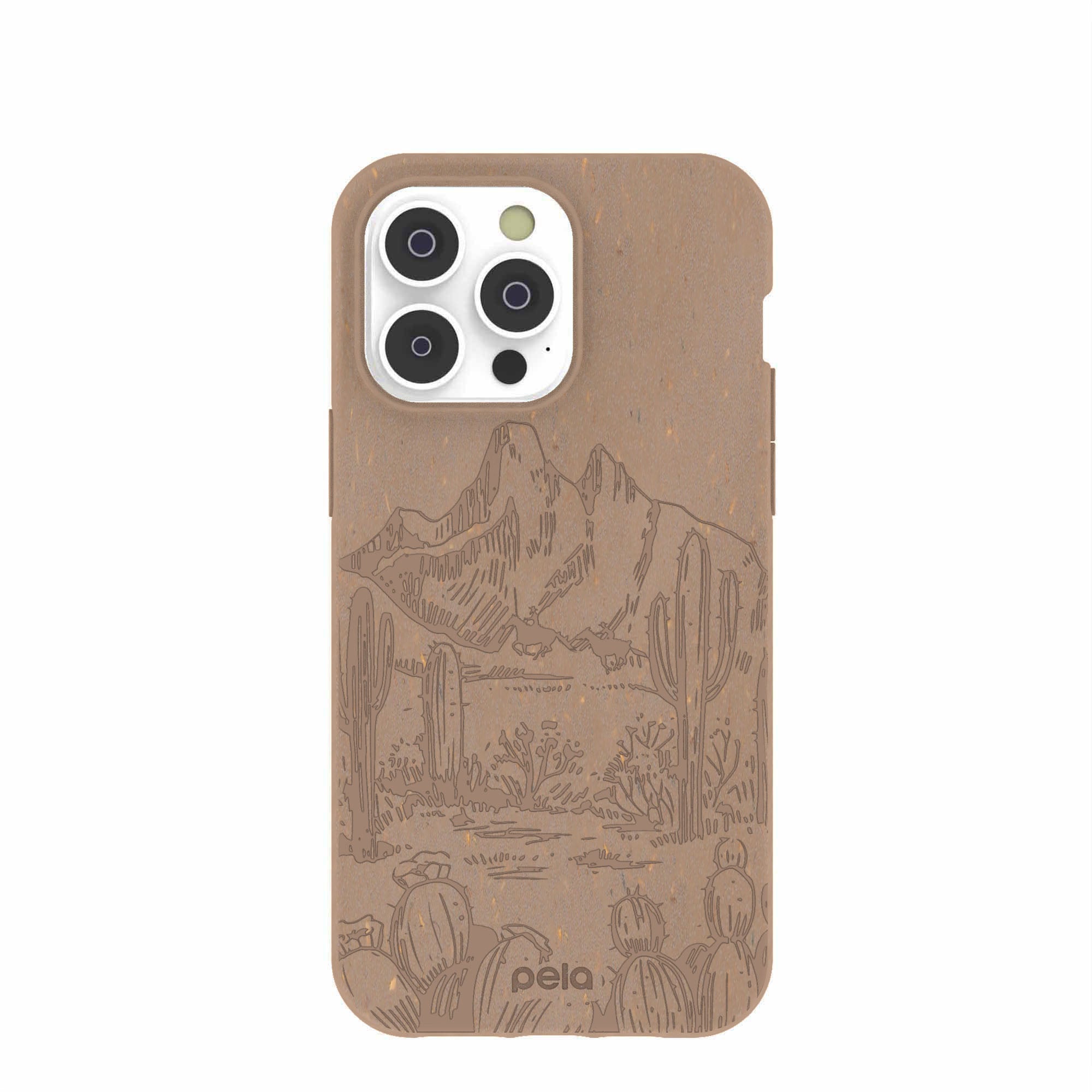 Chocolate Brown Desert Run iPhone 14 Pro Max Case Refurbished - Pela Case refurbished available on Cerqular