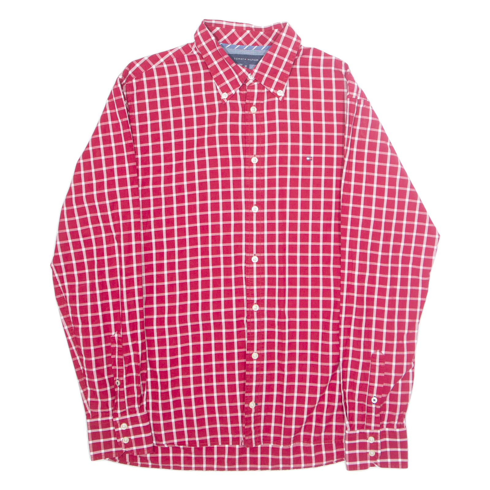 TOMMY HILFIGER Mens Shirt Red Check Long Sleeve M Refurbished - N/A refurbished available on Cerqular