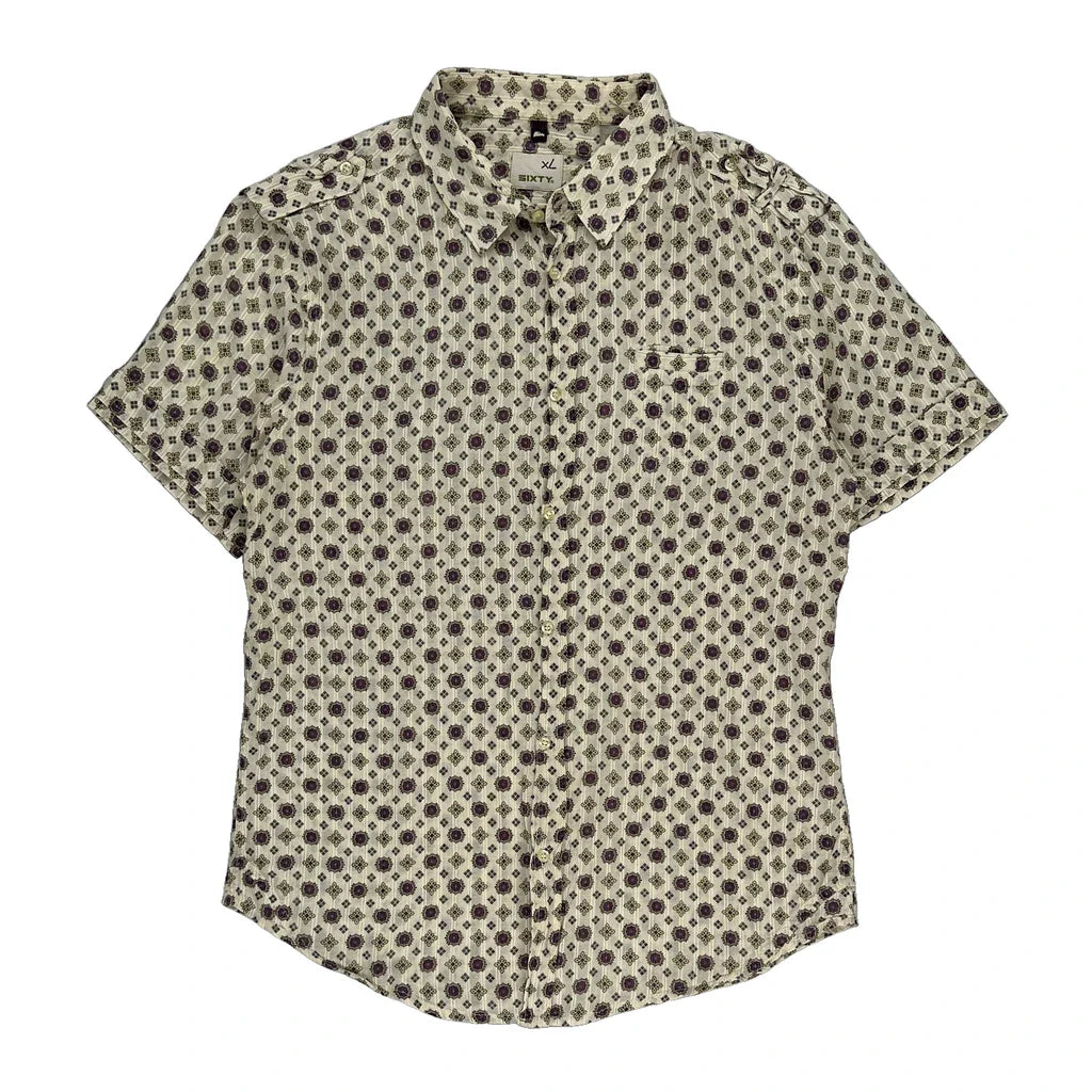 Sixty Patterned Shirt - XL Multicoloured Cotton Refurbished - Thrifted (note: this is a term often used to describe second- refurbished available on Cerqular
