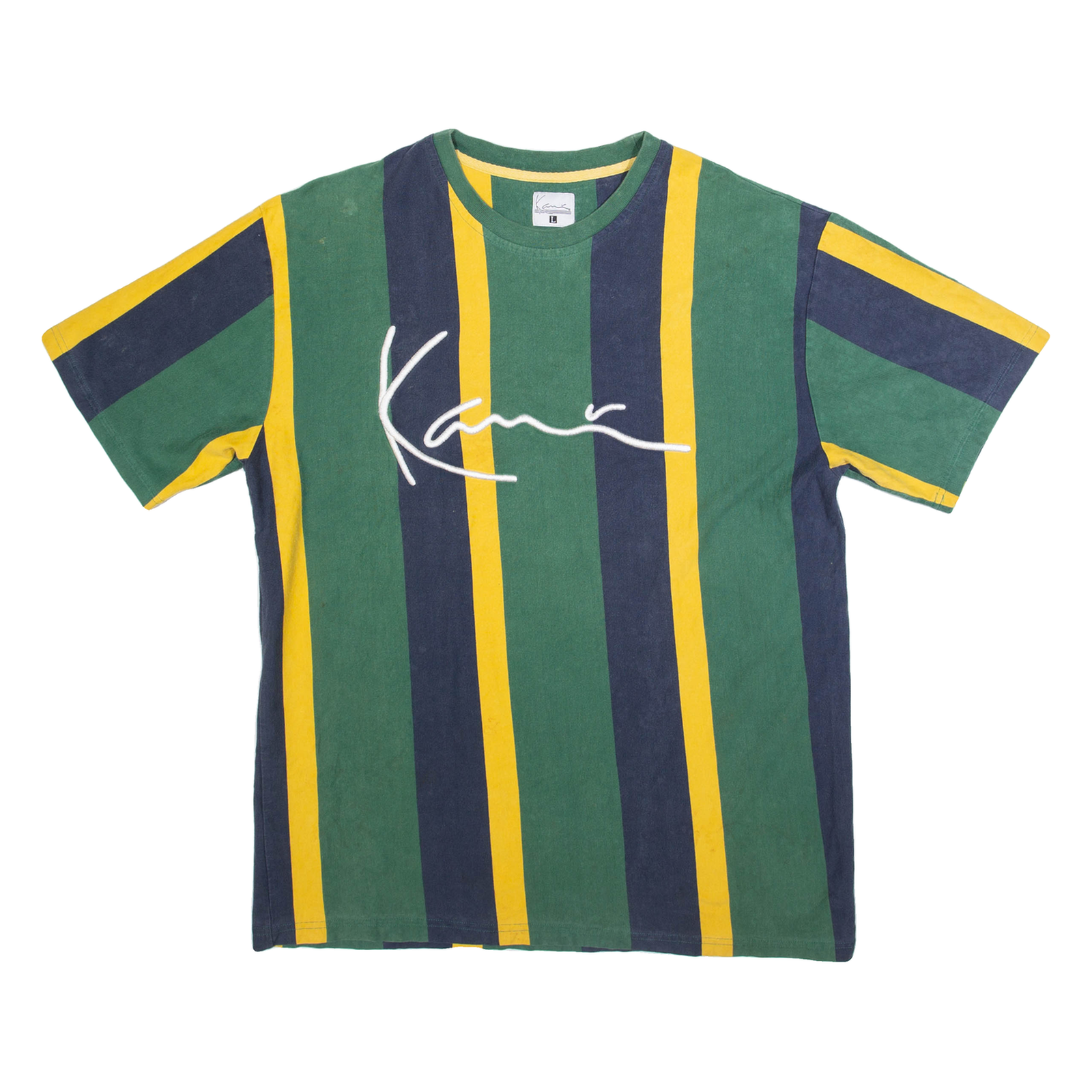 KARL KANI Striped Mens T-Shirt Green L Refurbished - N/A refurbished available on Cerqular