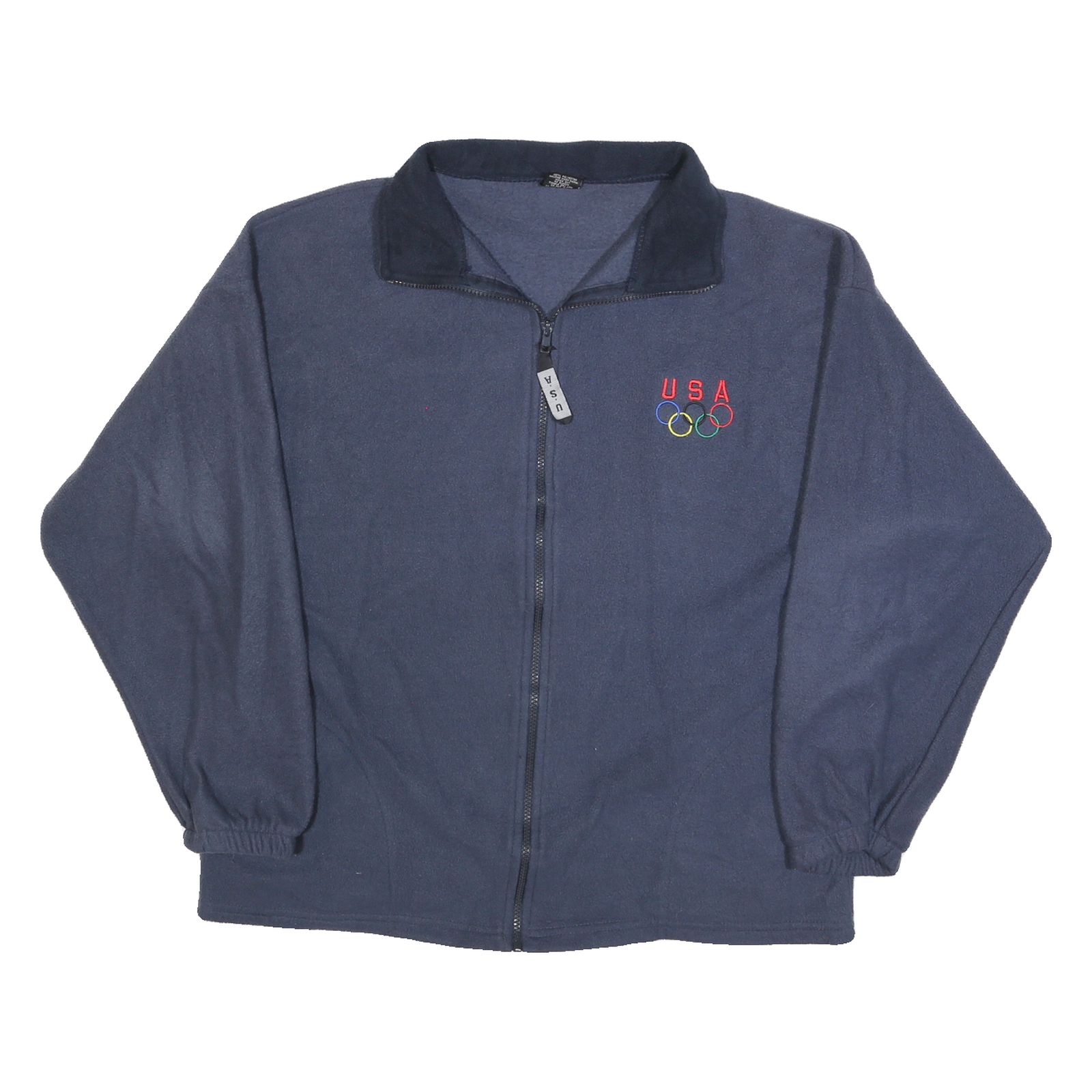 Womens Blue USA Olympic Rings Casual Jacket XL Polyester Blend Plain Zip Refurbished - N/A refurbished available on Cerqular