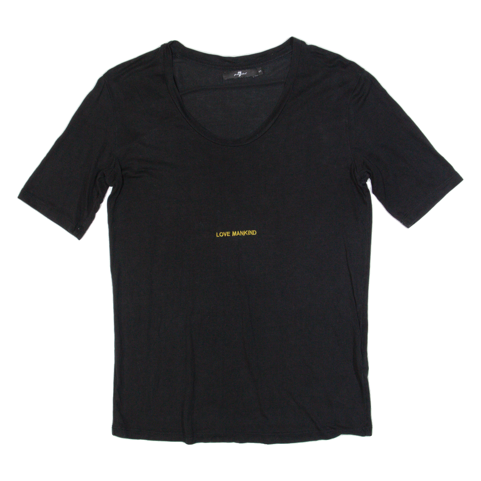 7 FOR ALL MANKIND Womens T-Shirt Black S Refurbished - N/A refurbished available on Cerqular