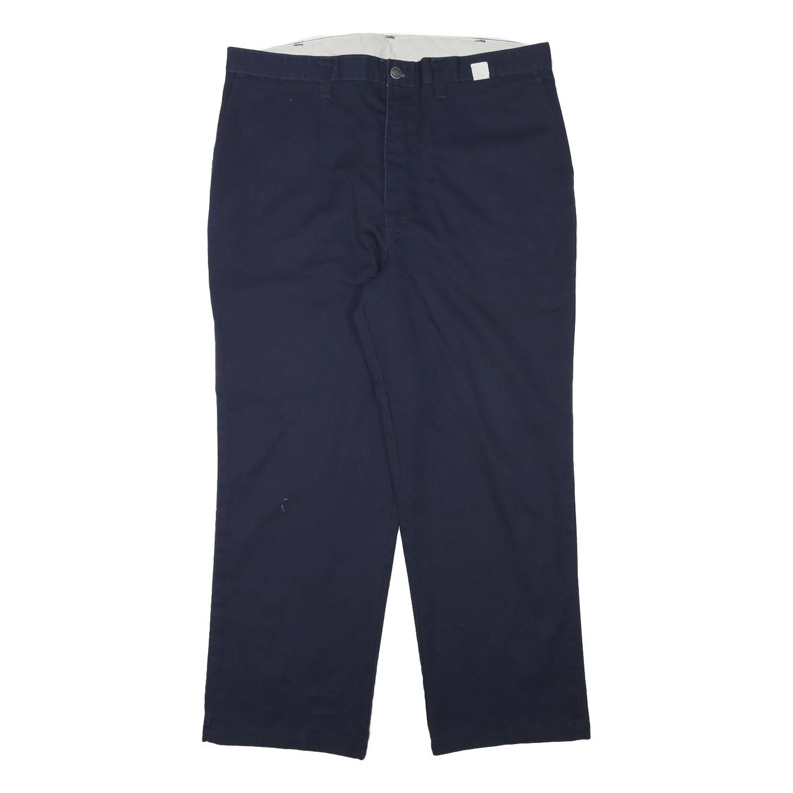 DICKIES Mens Cotton Blend Navy Regular Fit Straight Leg Trousers W36 L27 Refurbished - N/A refurbished available on Cerqular