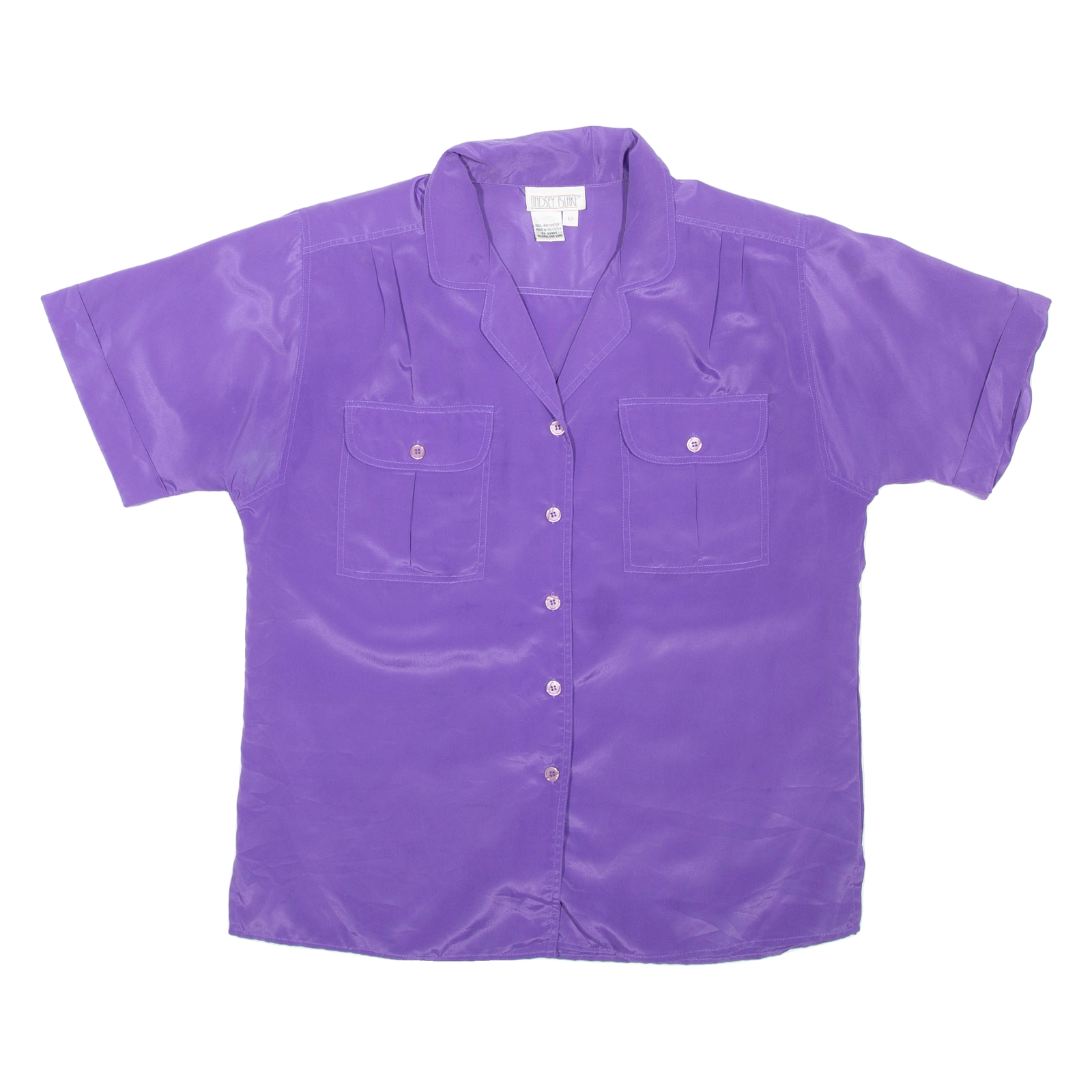 LINDSEY BLAKE Womens Shirt Purple Collared L Refurbished - N/A refurbished available on Cerqular