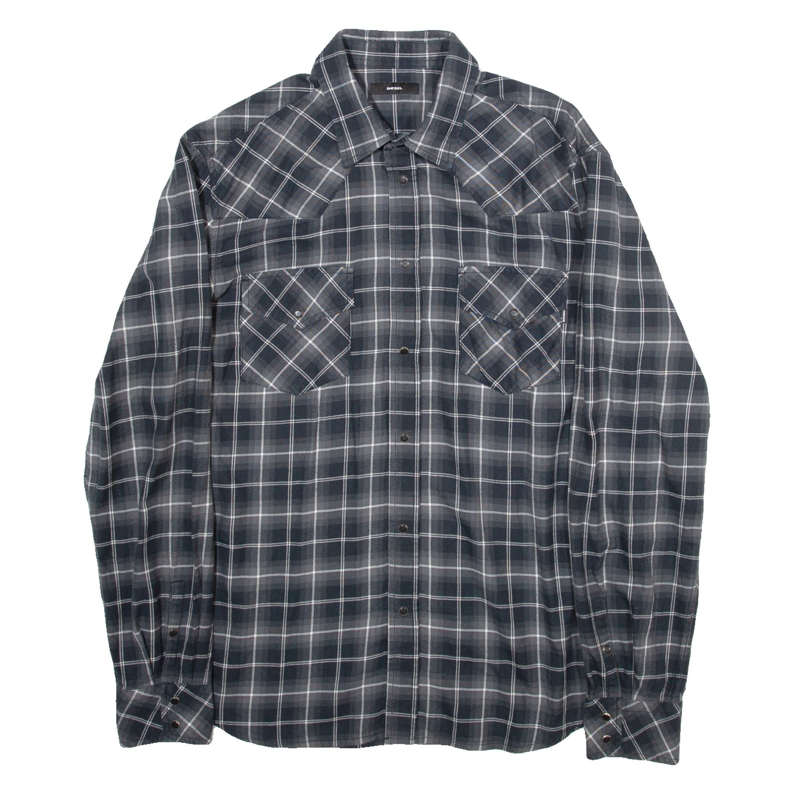 DIESEL Mens Shirt Black Check Long Sleeve L Refurbished - N/A refurbished available on Cerqular