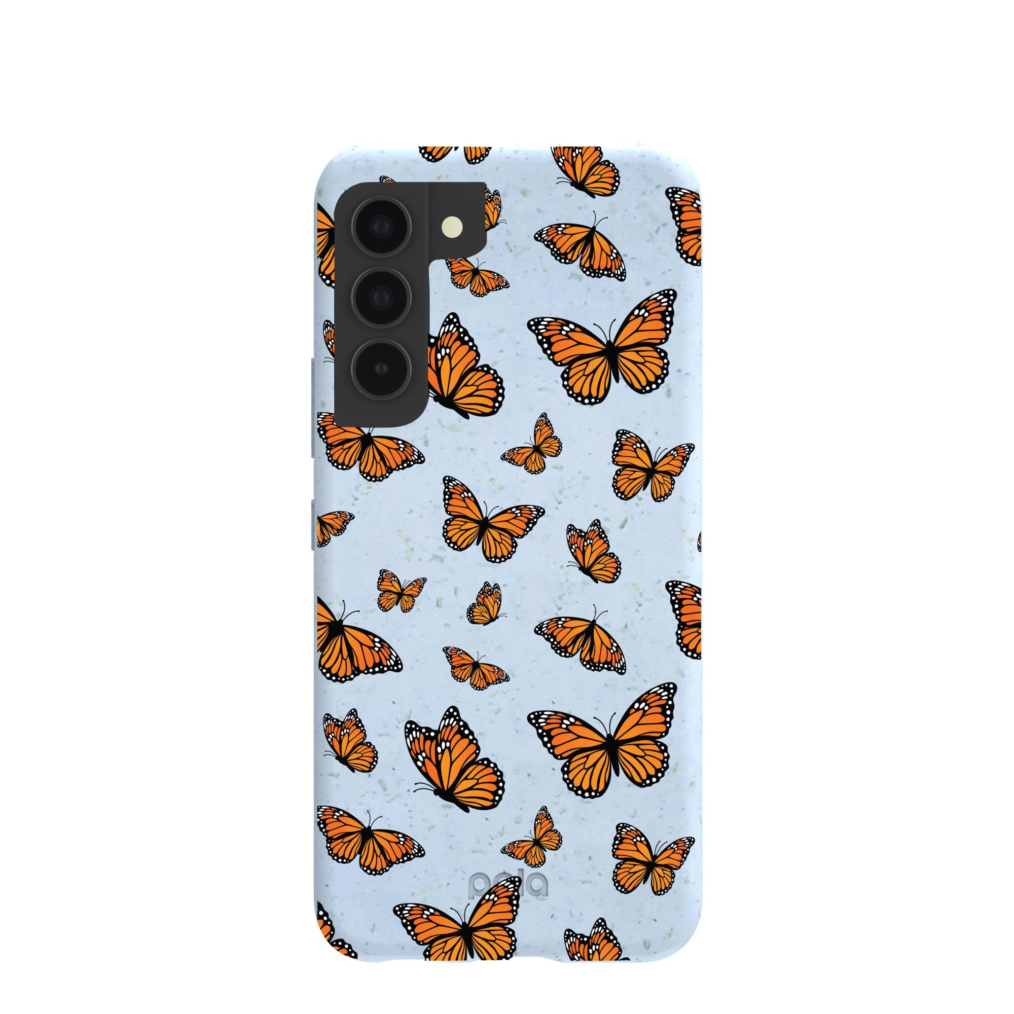 Powder Blue Monarchs in flight Samsung Galaxy S22 Case Refurbished - Pela Case refurbished available on Cerqular