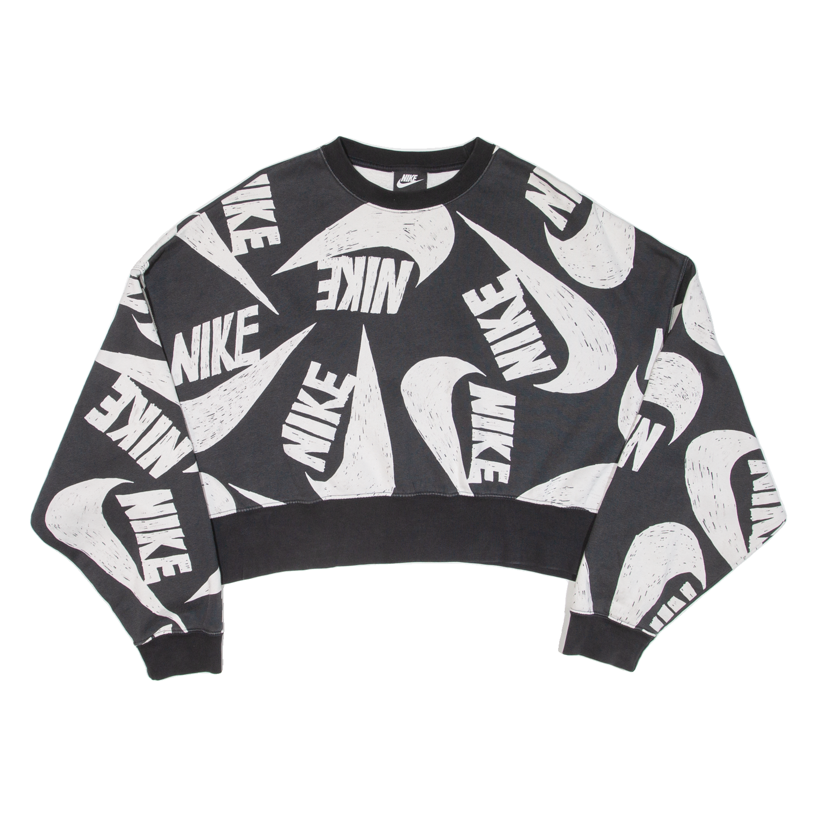 NIKE Cropped Womens Sweatshirt Black M Refurbished - N/A refurbished available on Cerqular