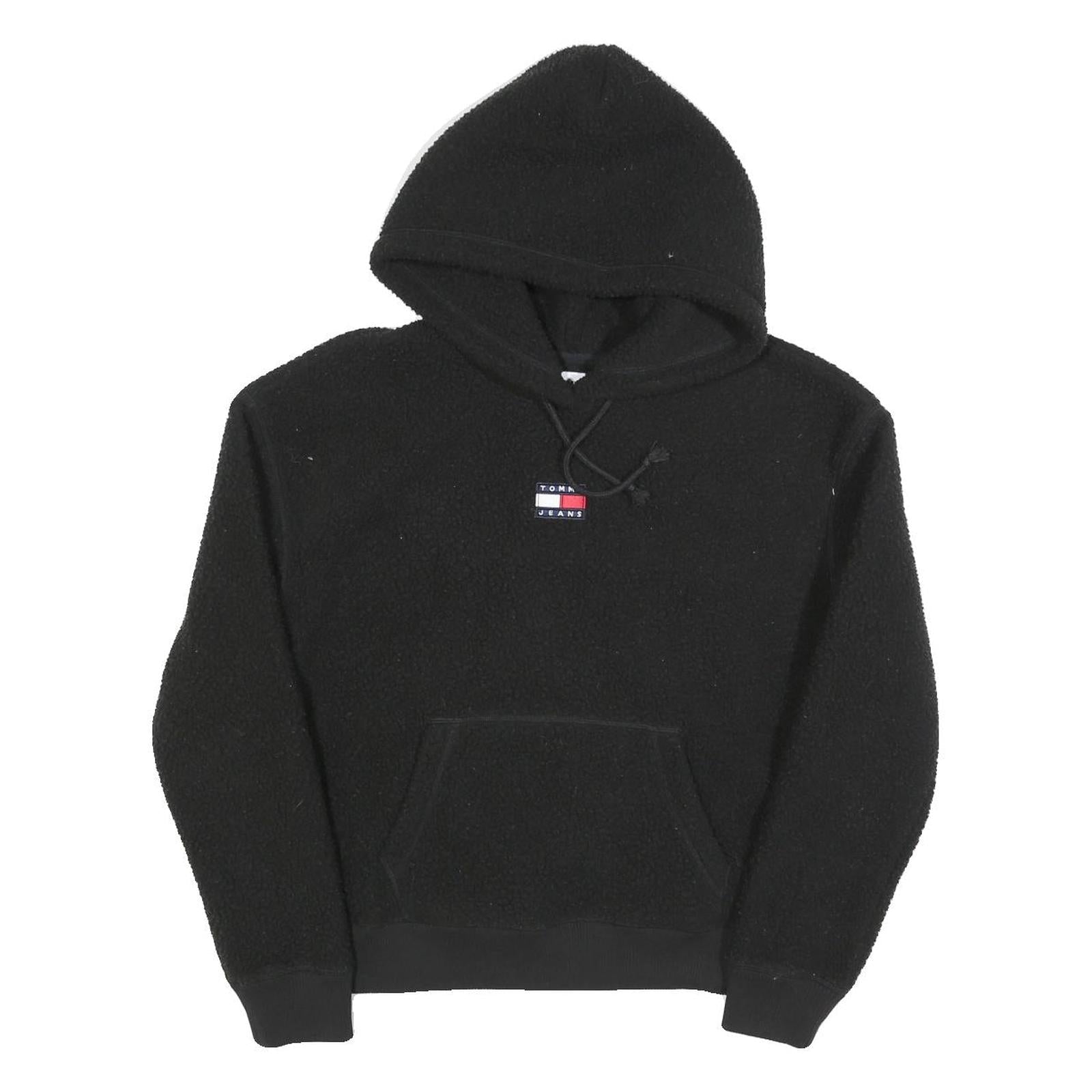TOMMY JEANS Womens Black Hoodie XS Polyester Blend Casual Warm Hooded Sweatshirt Refurbished - N/A refurbished available on Cerqular