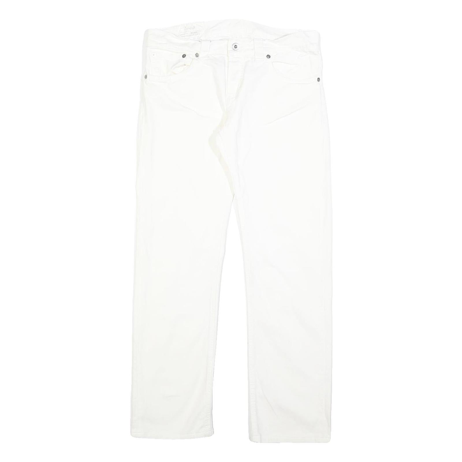 DONDUP Womens White Regular Fit Straight Denim Jeans Cotton Blend Zip W32 L30 Refurbished - N/A refurbished available on Cerqular