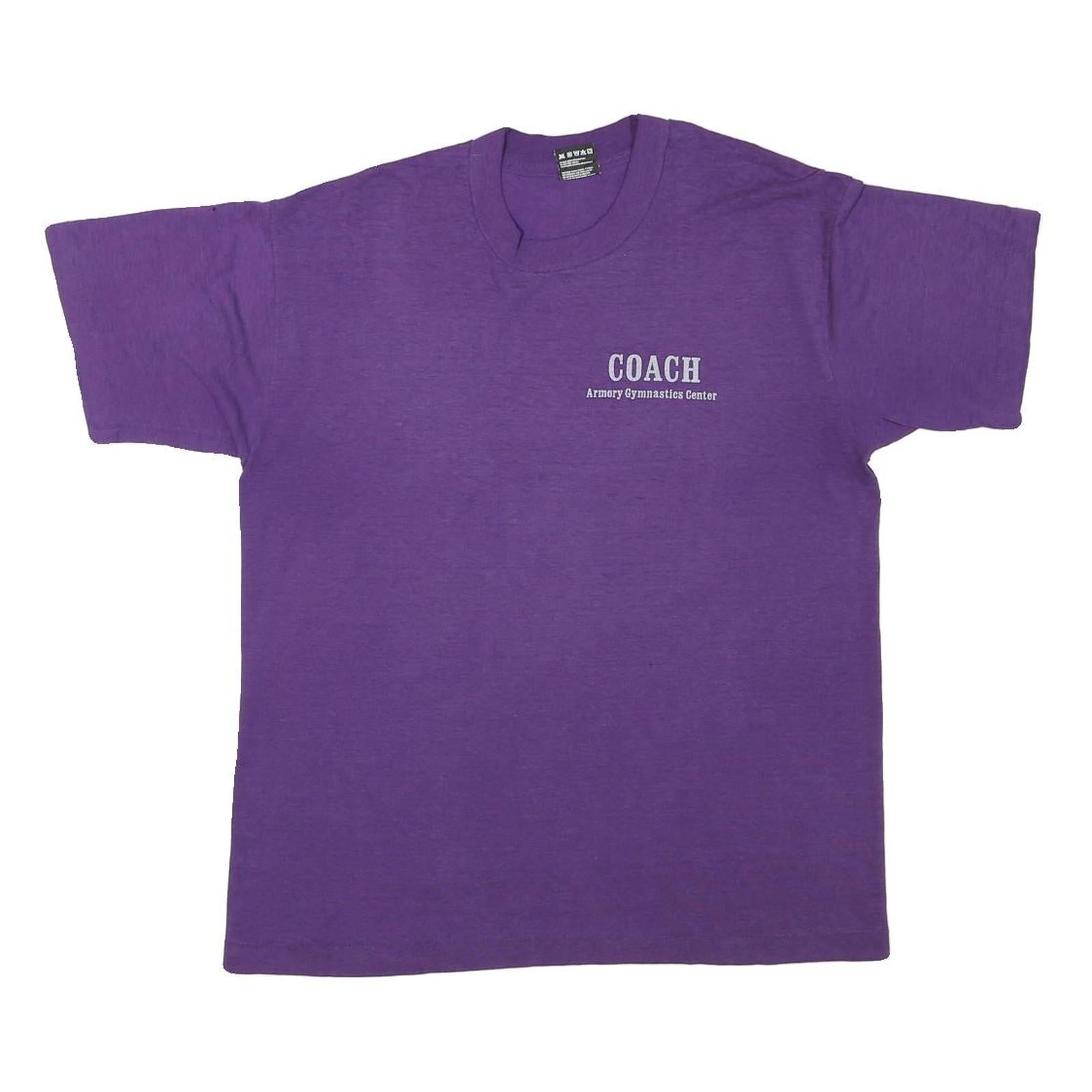 THE BEST Mens Purple Coach Armory Gymnastics Center Graphic T-Shirt L Short Refurbished - N/A refurbished available on Cerqular