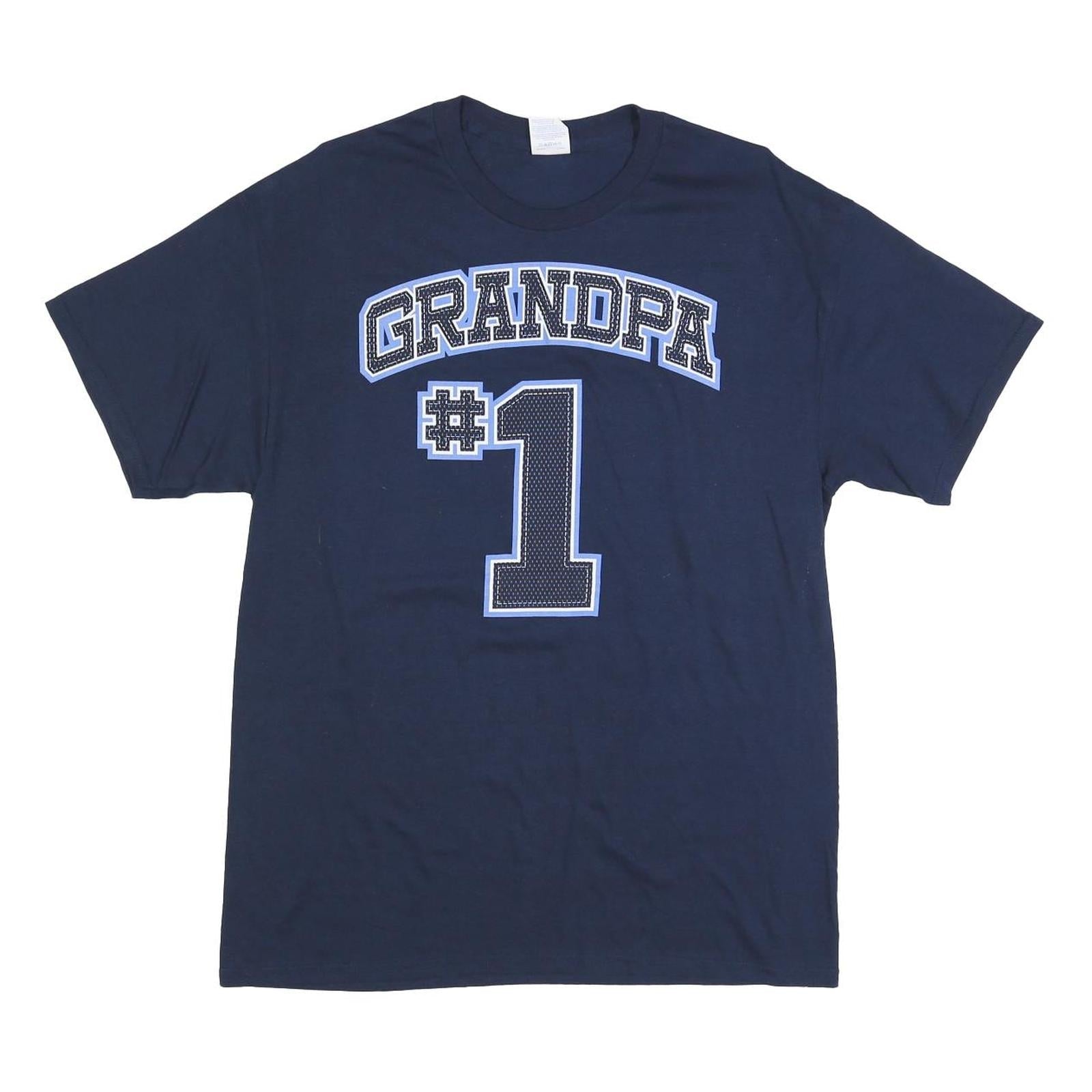 GILDAN Mens Blue Grandpa #1 Graphic T-Shirt L Short Sleeve Crew Neck Casual Refurbished - N/A refurbished available on Cerqular