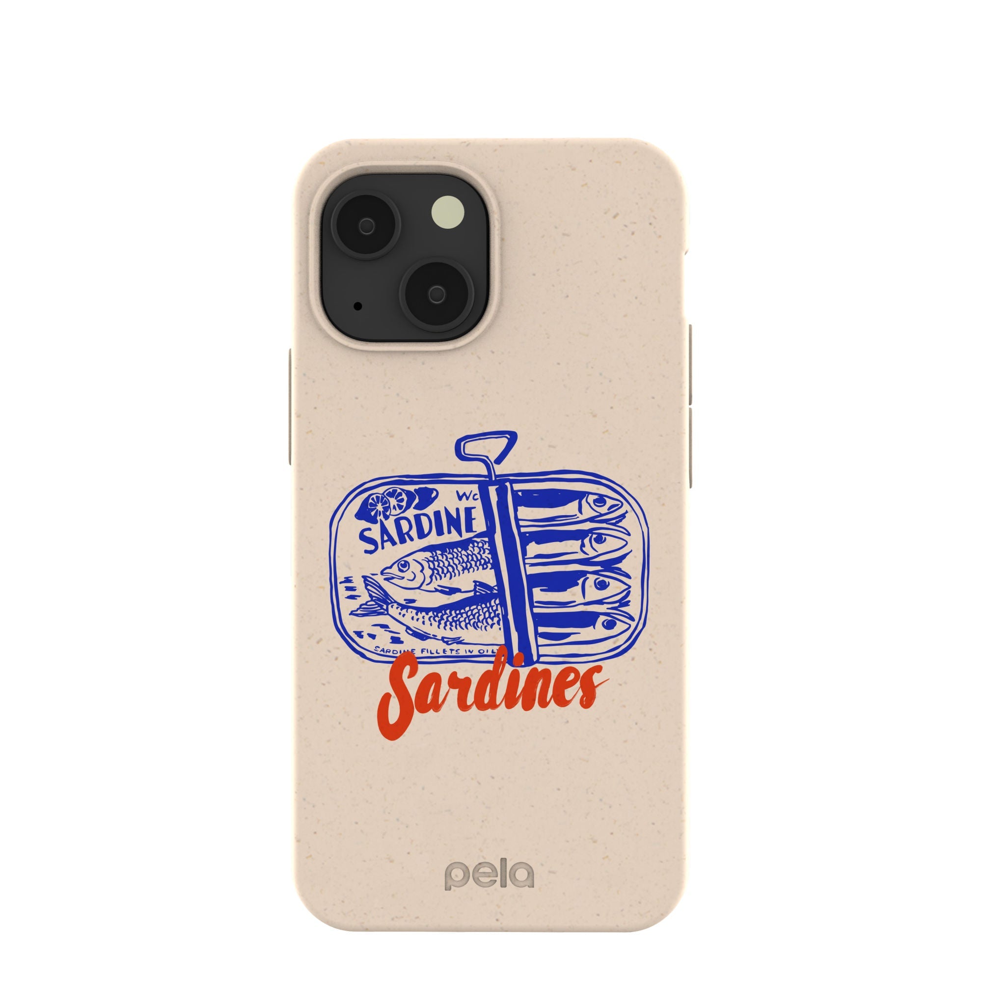 Seashell Sardines iPhone 13 Mini Case Refurbished - Pela Case refurbished available on Cerqular