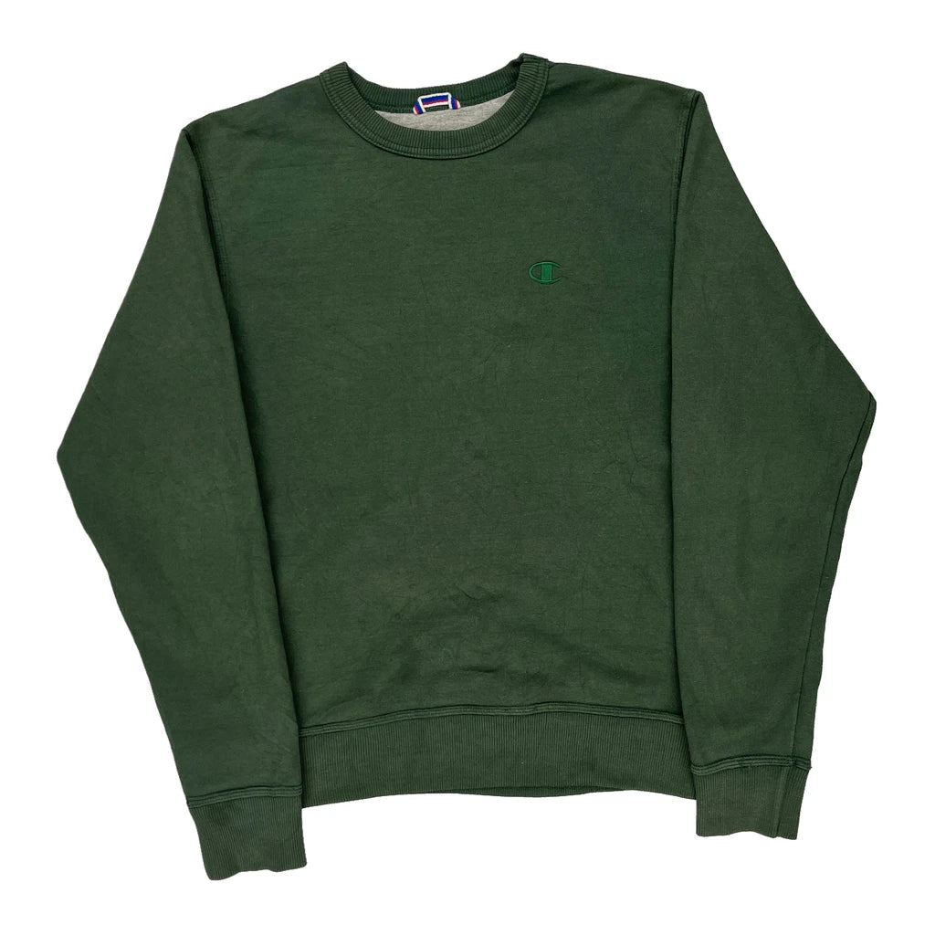Buy Champion Sweatshirt - Small Green Cotton Refurbished - $22.50 Champion Sweatshirt - Small Green Cotton Refurbished - Thrifted (note: this is a term often used to describe second- refurbished available on Cerqular