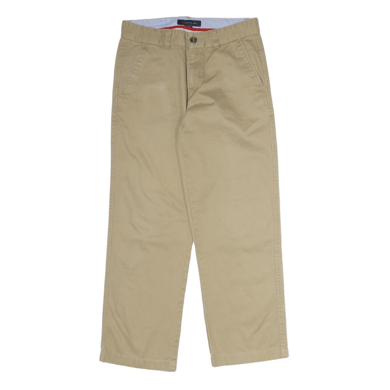 TOMMY HILFIGER Mens Cotton Blend Beige Regular Fit Straight Trousers W28 L27 Refurbished - N/A refurbished available on Cerqular