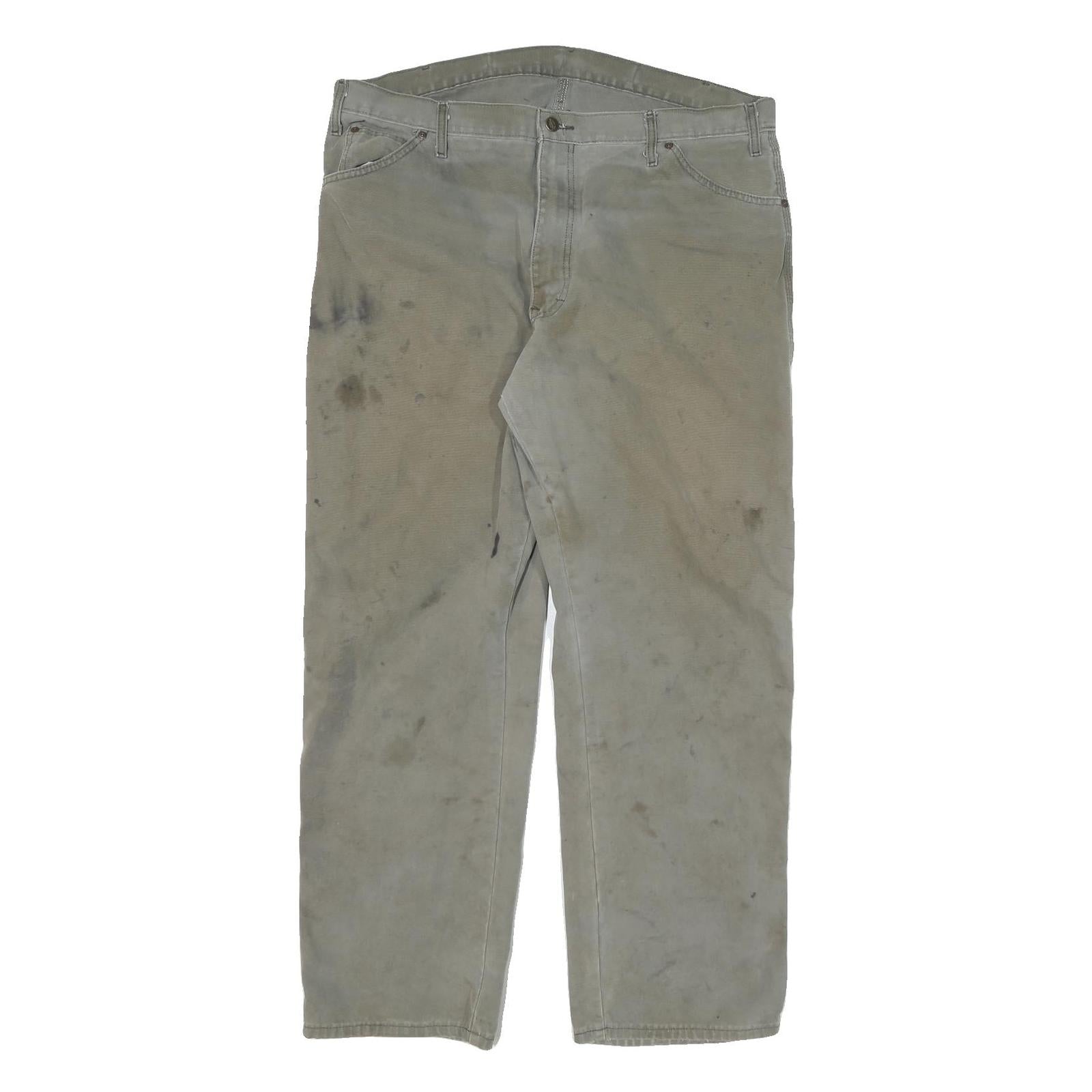 DICKIES Mens Cotton Blend Beige Regular Fit Straight Leg Trousers W40 L32 Refurbished - N/A refurbished available on Cerqular